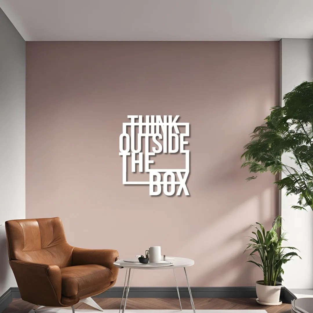 Metal Dekor Think Outside Metal Duvar Tablosu İmza