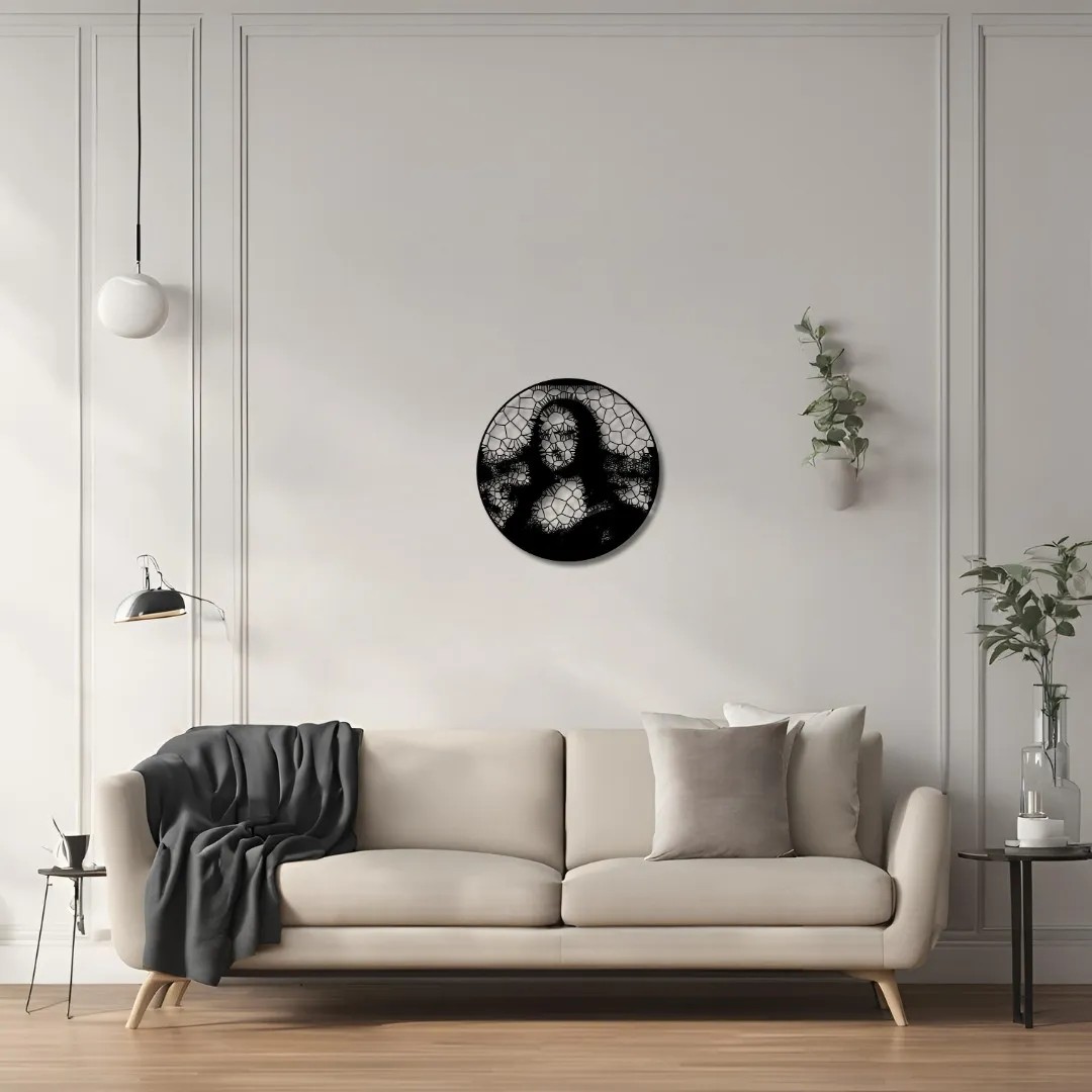 Sanatsal Metal Tablo Kişiselleştirilebilir Yuvarlak Portre (Personalized Circle Portrait) Metal Duvar Tablosu Kişiselleştirilebilir