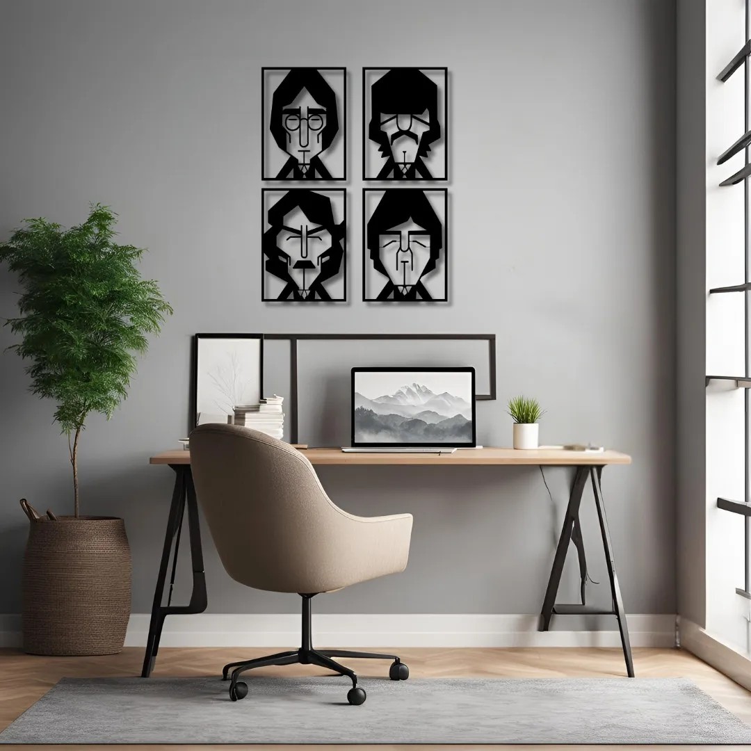 Sanatsal Metal Tablo Beatles (Beatles) Metal Duvar Tablosu Sanat