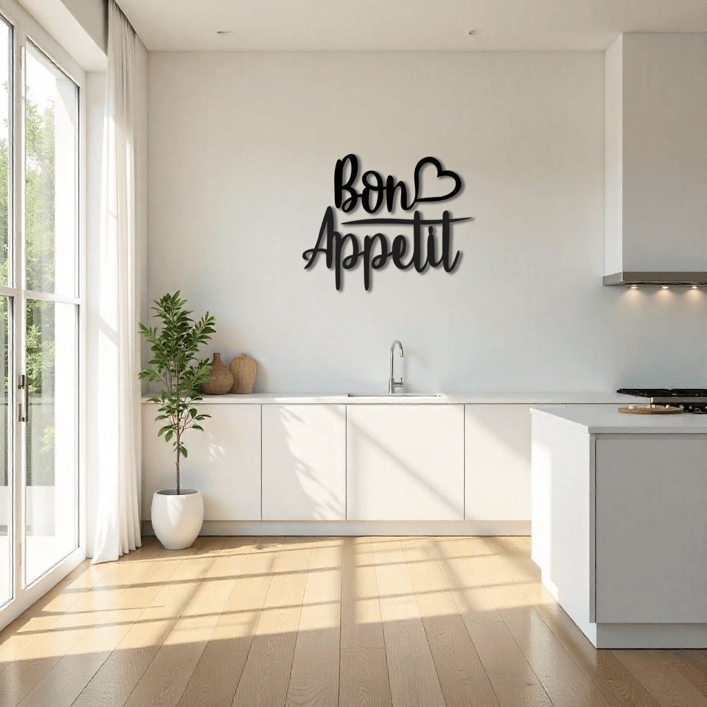 Dekoratif Bon Appétit Metal Duvar Tablosu