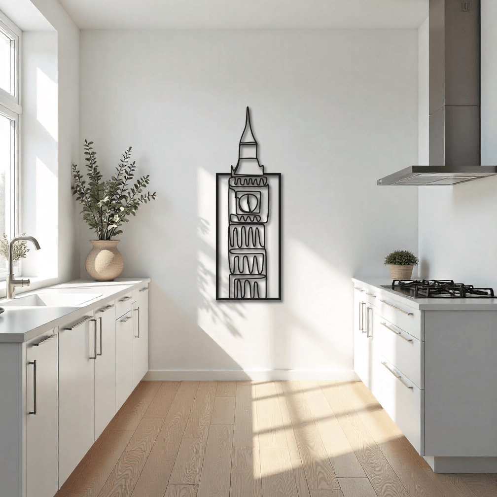 Big Ben Saat Kulesi Dekoratif Metal Tablo 