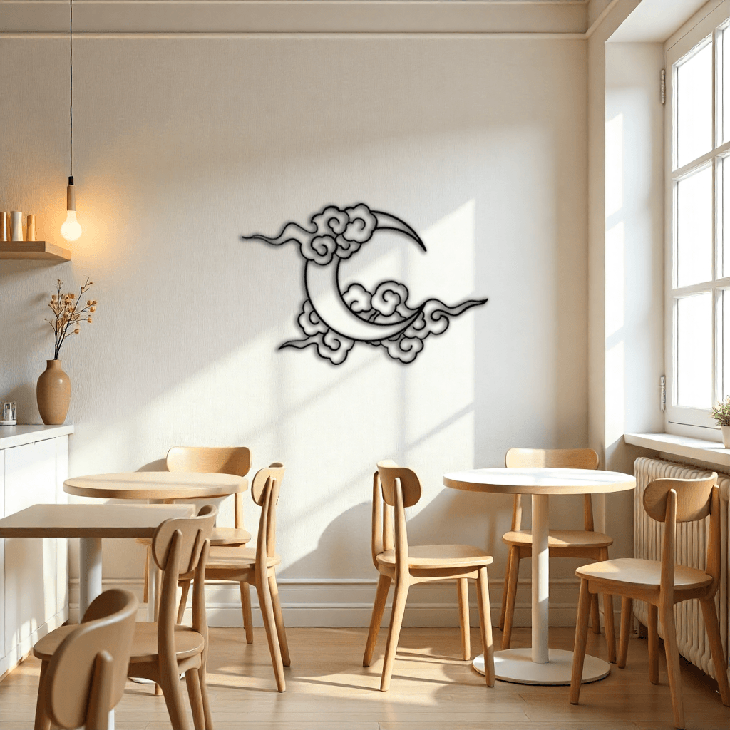 Dekoratif Ay Temalı Metal Duvar Tablosu