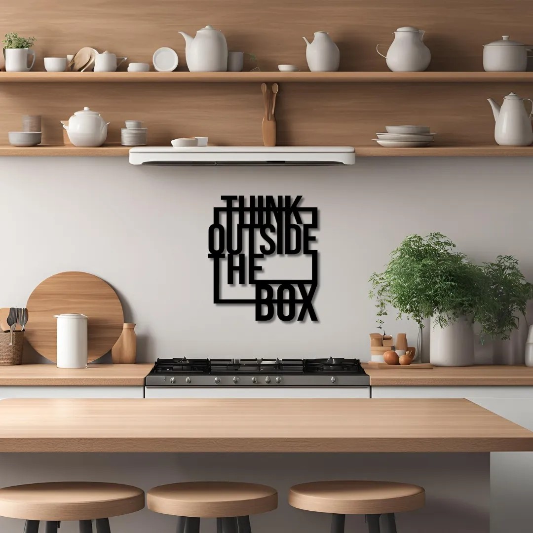 Metal Dekor Think Outside Metal Duvar Tablosu İmza