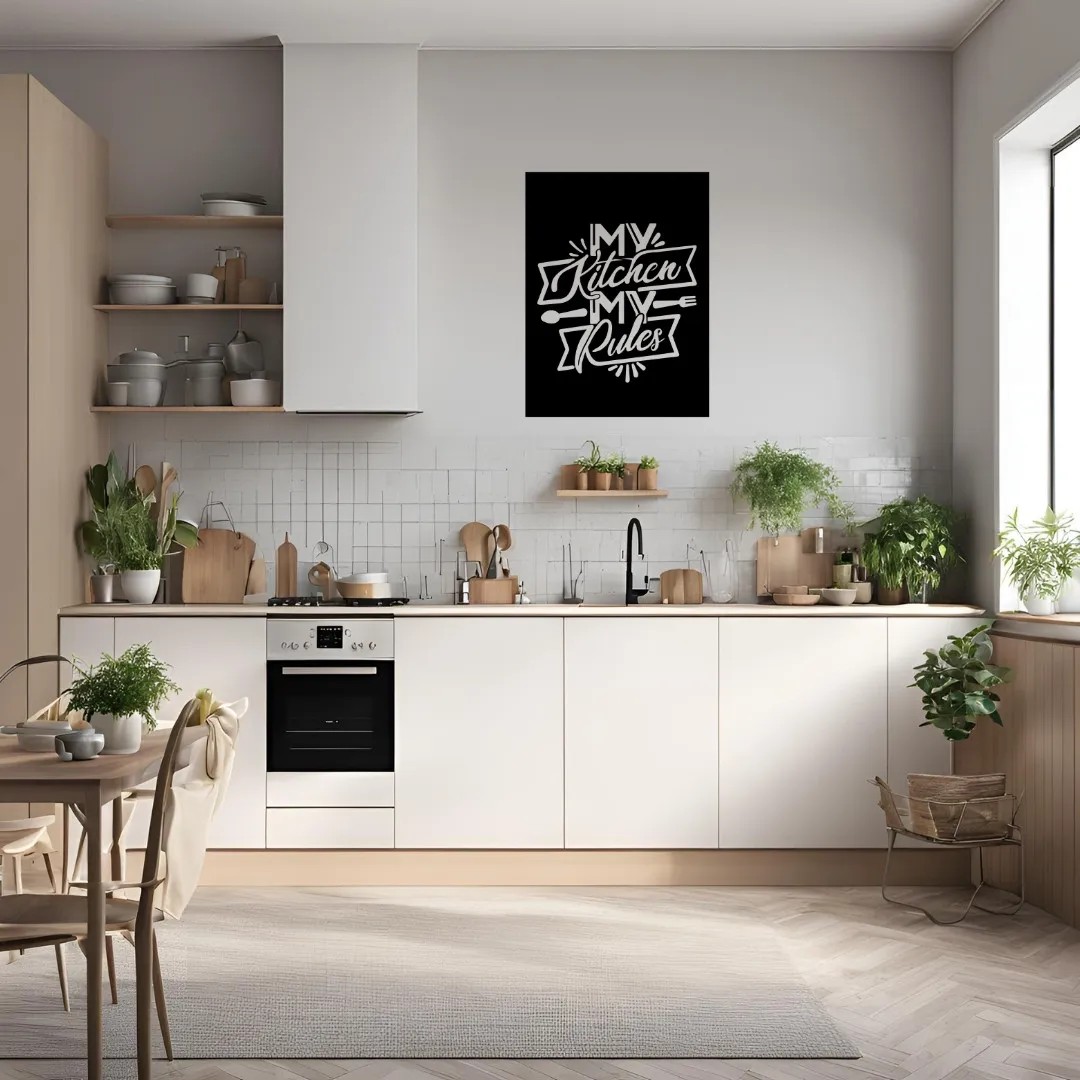 Özel Tasarım Metal Tablolar My Kitchen My Rules Metal Duvar Tablosu İmza