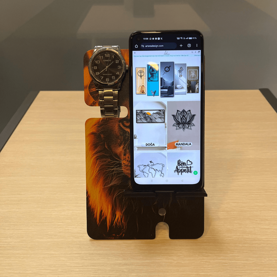Telefon Tutucu Saat Tutucu Hediyelik Masaüstü Telefon - Saat Tutucu