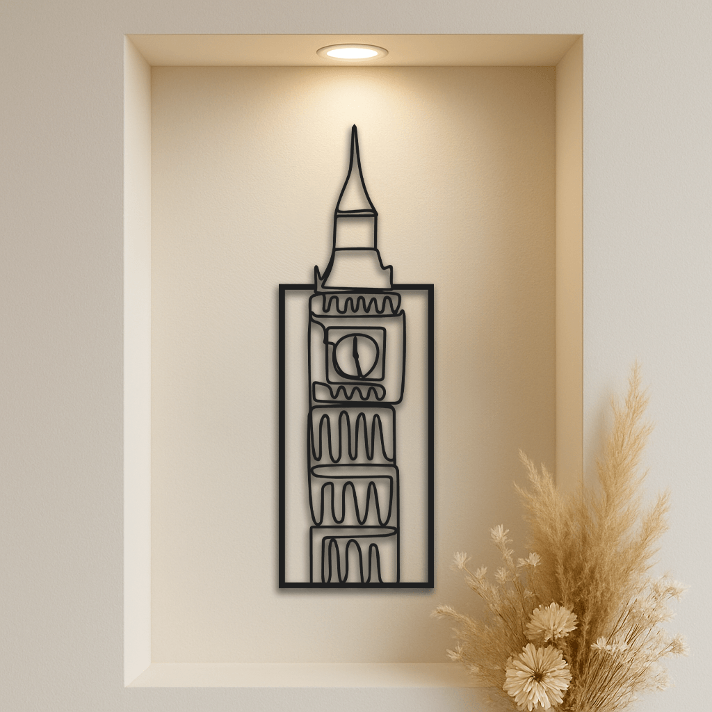 Big Ben Saat Kulesi Dekoratif Metal Tablo 