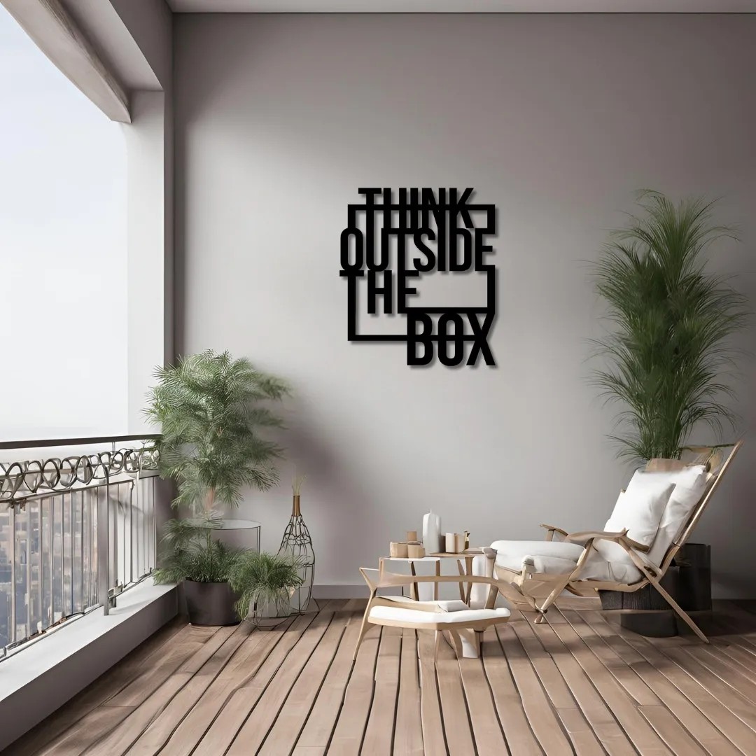 Metal Dekor Think Outside Metal Duvar Tablosu İmza