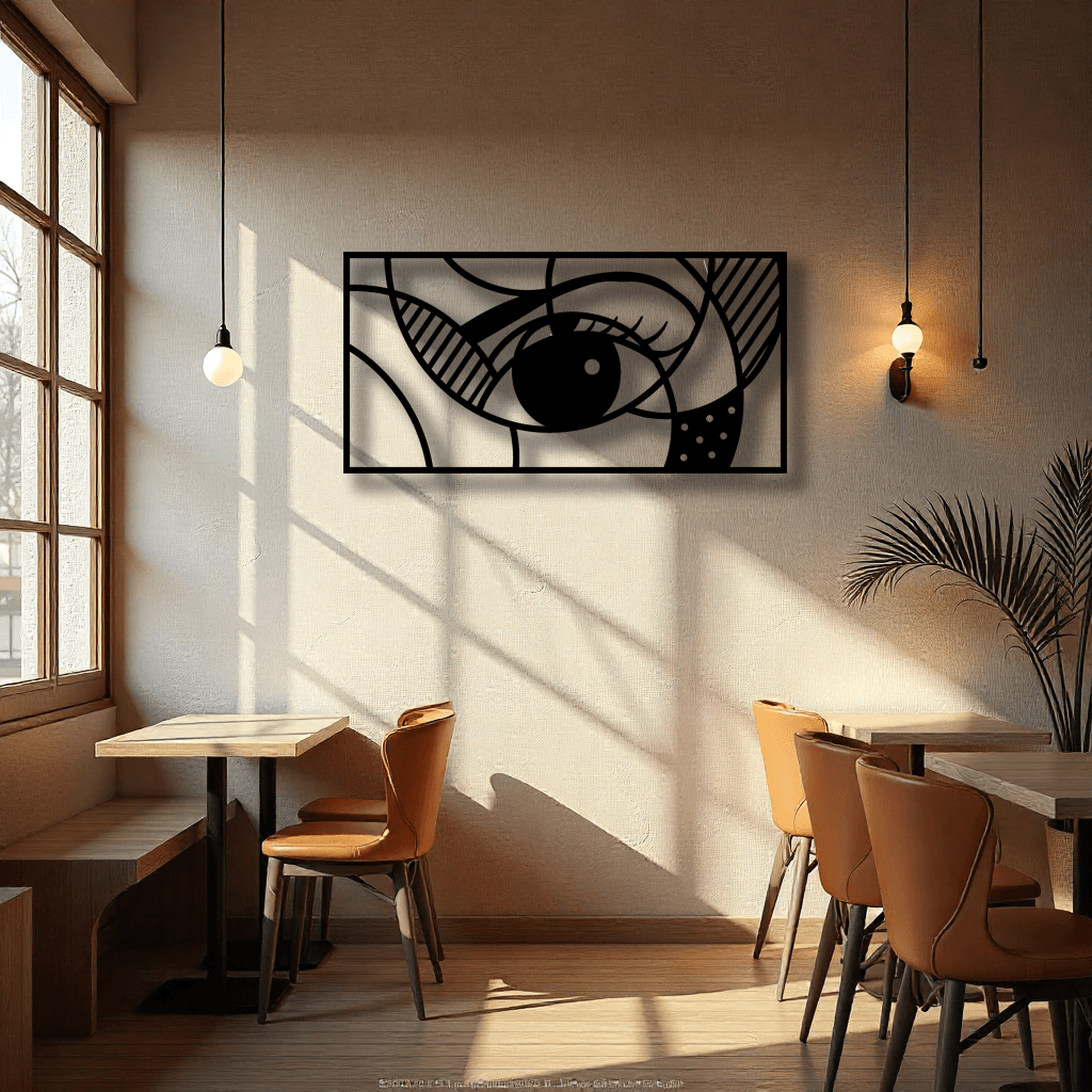 Soyut Göz Pop Art Metal Tablo – Dekoratif
