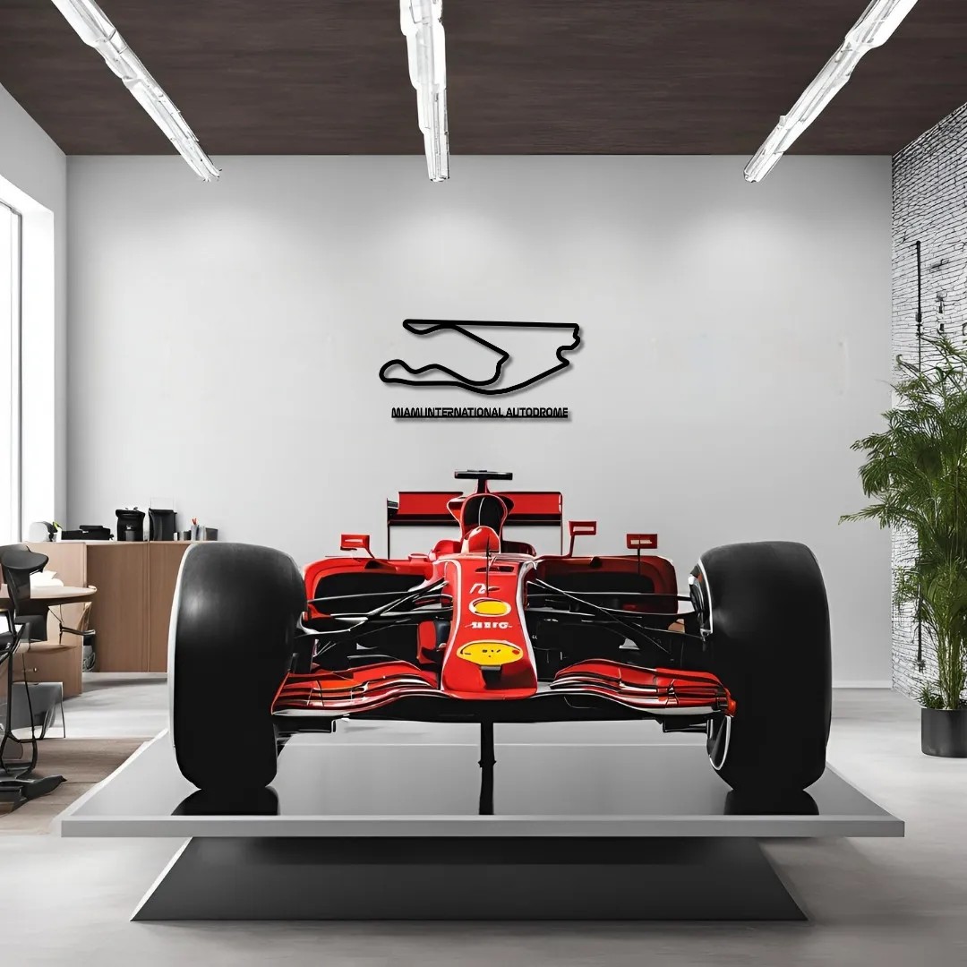 Dekoratif Metal Sanatı Miami Grand Prix Metal Duvar Tablosu Formula 1