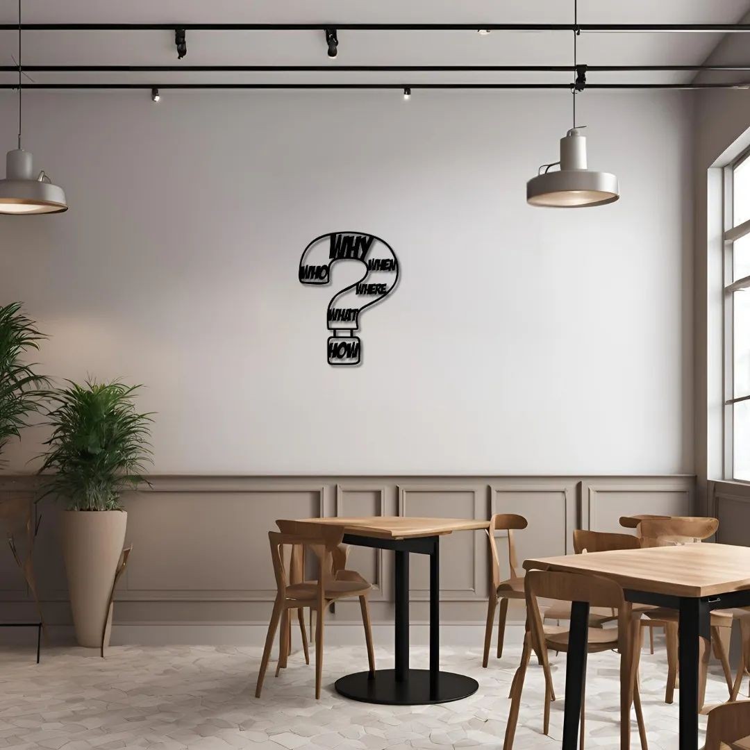 Dekoratif Soru İşareti (Question Mark) Pop Art Metal Duvar Tablosu 