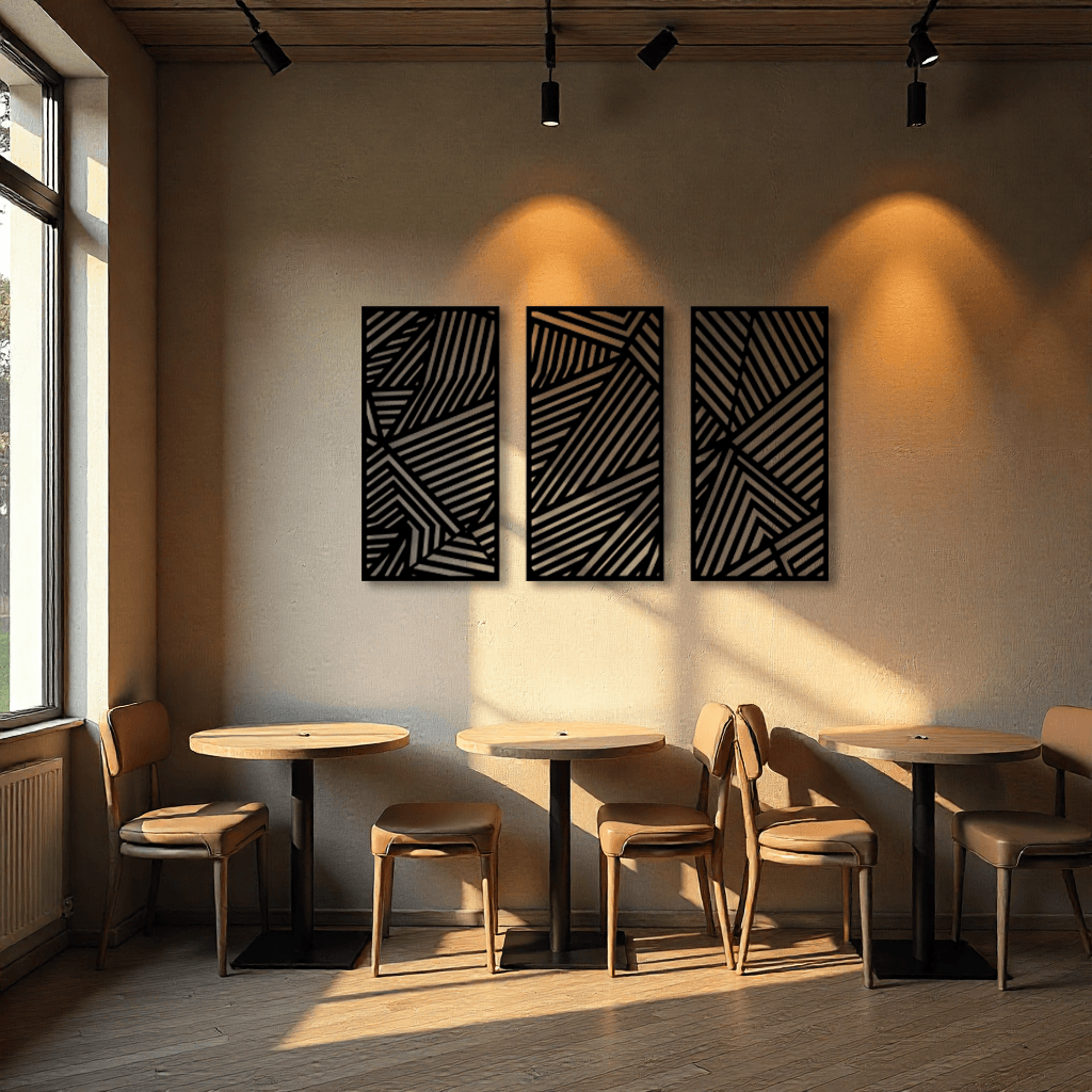 Dekoratif 3 Parça Minimal Metal Duvar Tablosu