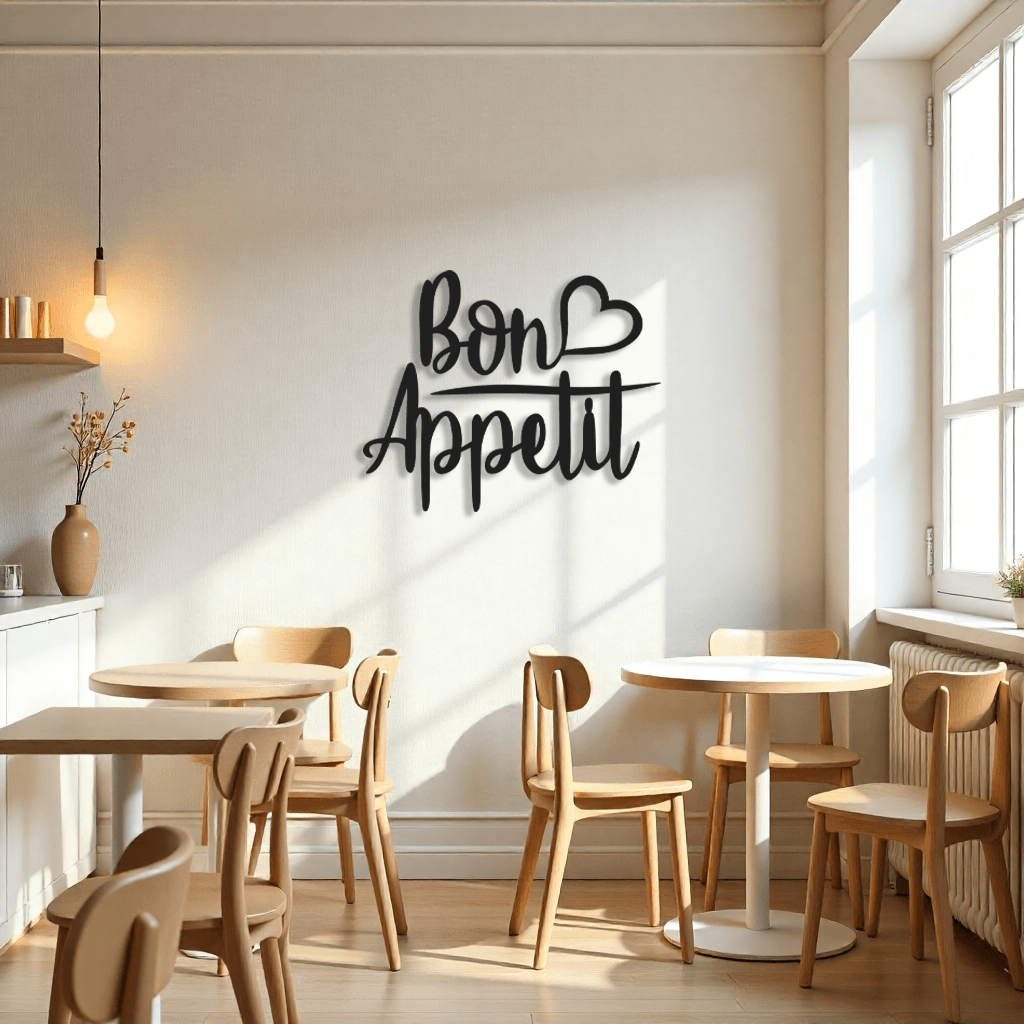 Dekoratif Bon Appétit Metal Duvar Tablosu