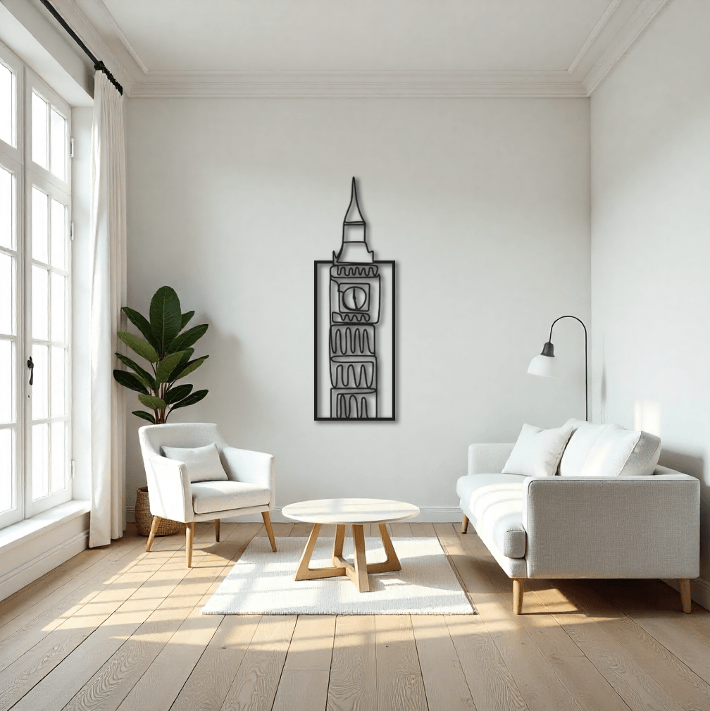 Big Ben Saat Kulesi Dekoratif Metal Tablo 