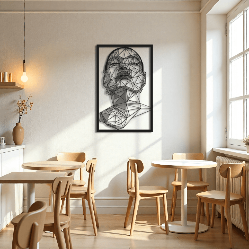 Dekoratif Kadın Yüzü Metal Duvar Tablosu - Dekor 