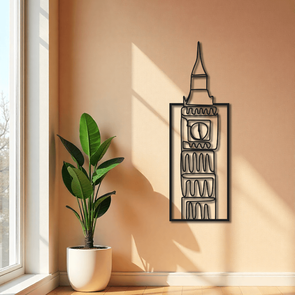 Big Ben Saat Kulesi Dekoratif Metal Tablo 