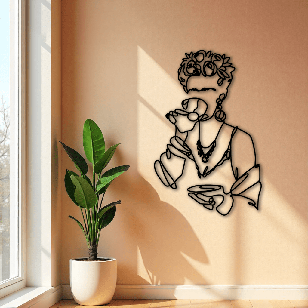 Frida Temalı Dekoratif Metal Duvar Tablosu