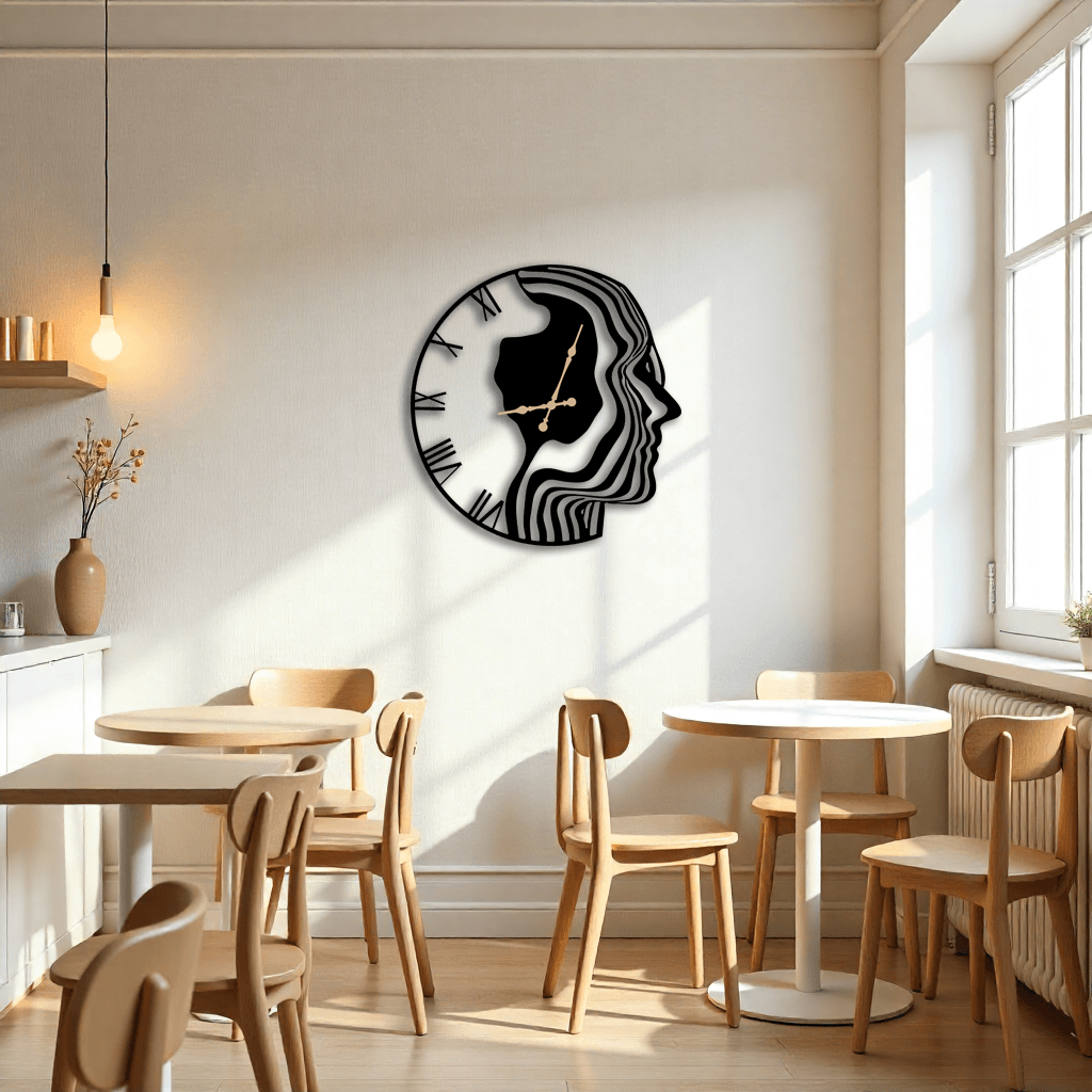 Dekoratif Metal Duvar Saati - Sanat Görünümlü Porte