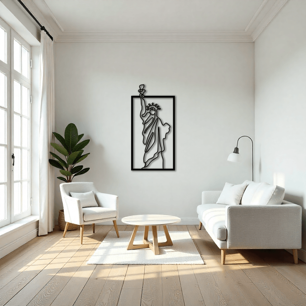 Özgürlük Heykeli Metal Dekoratif Tablo – Şık Duvar Dekoru