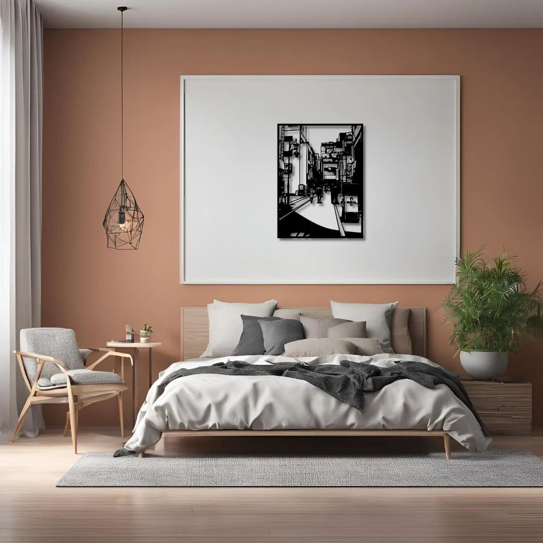 Dekoratif Sokak Arası Pop Art Metal Duvar Tablosu 