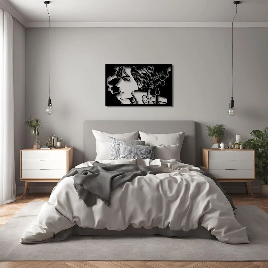 Dekoratif Kadın Pop Art Metal Duvar Tablosu