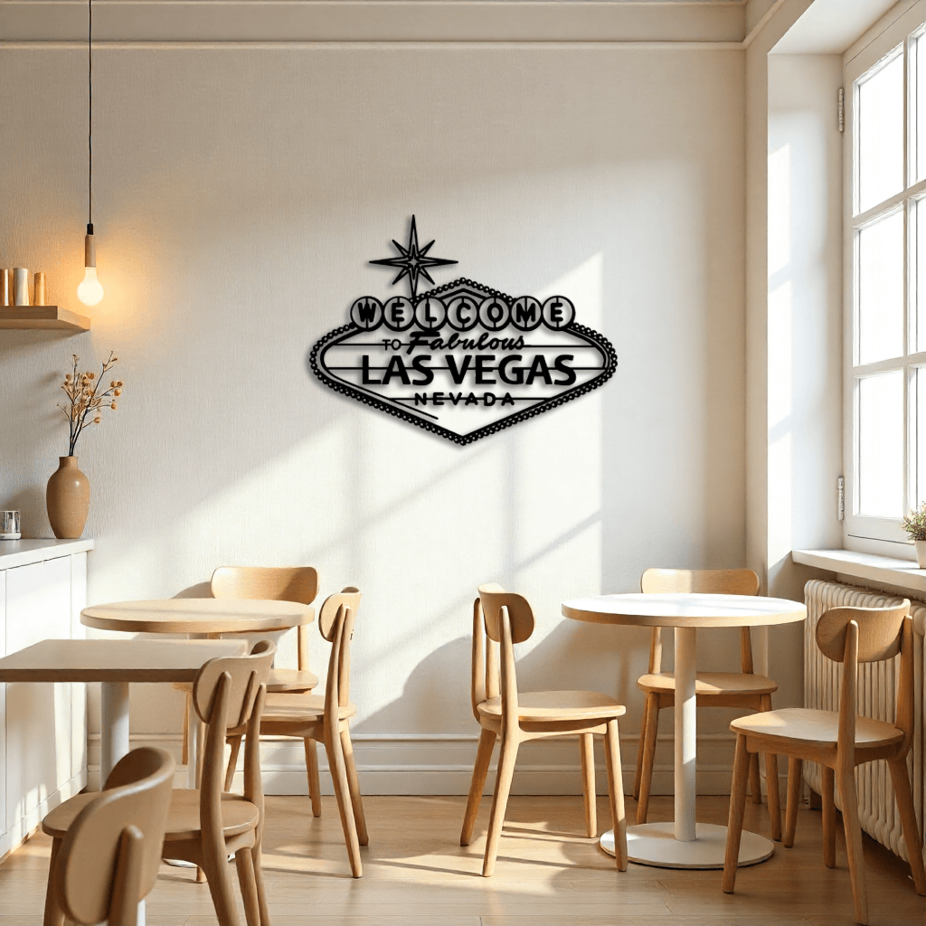Las Vegas Yazılı Dekoratif Metal Tablo