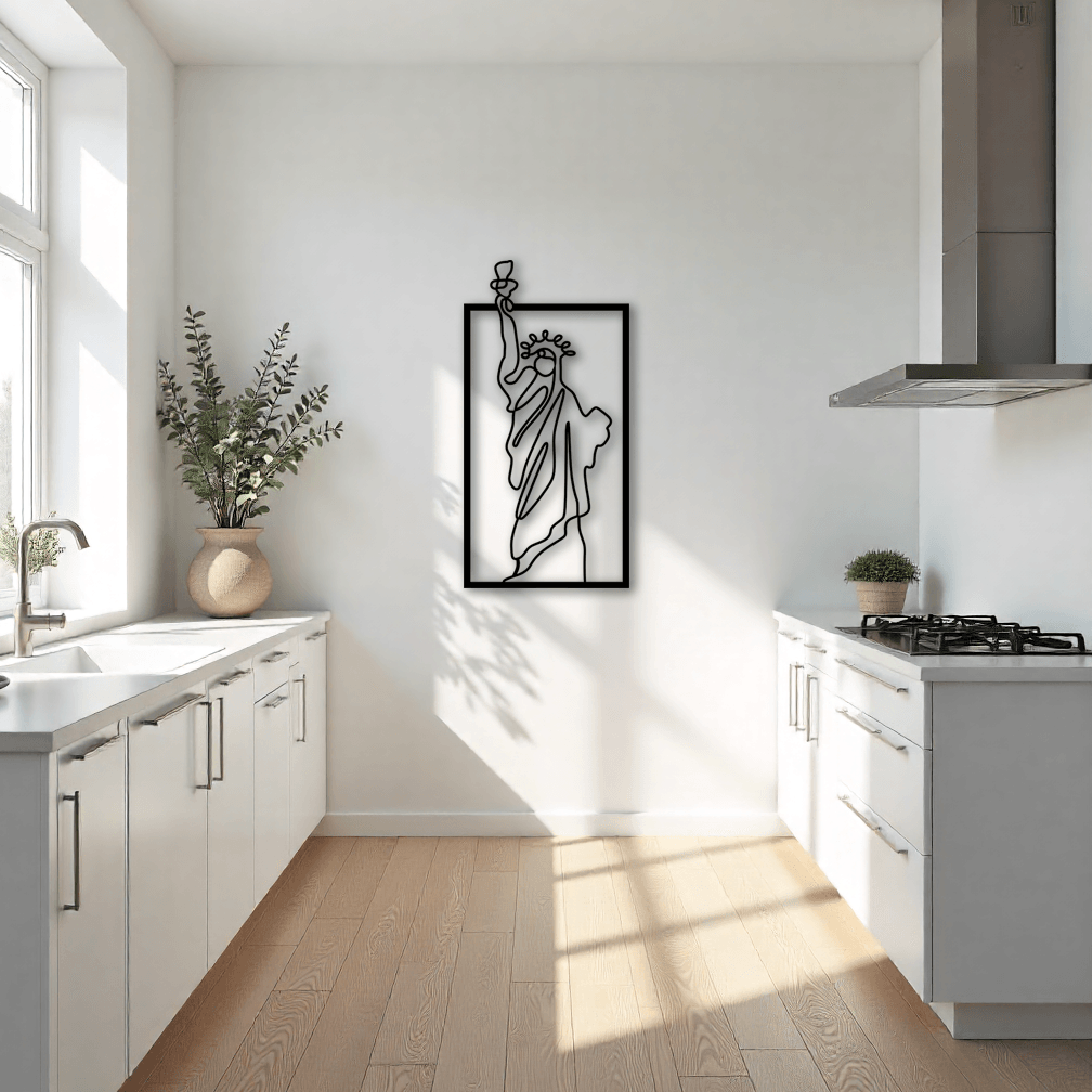 Özgürlük Heykeli Metal Dekoratif Tablo – Şık Duvar Dekoru