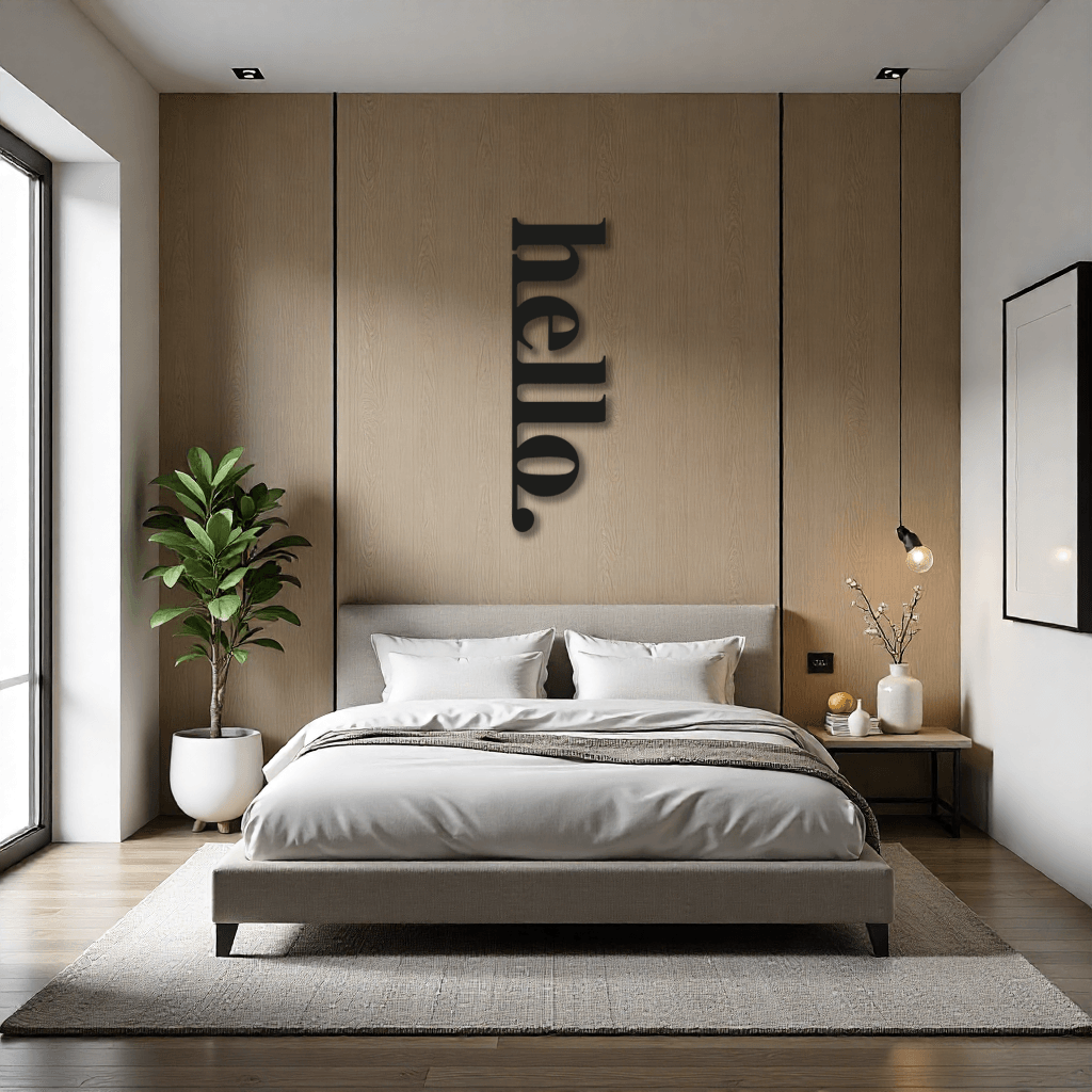 Dekoratif Hello Yazılı Metal Tablo - Duvar Dekoratif