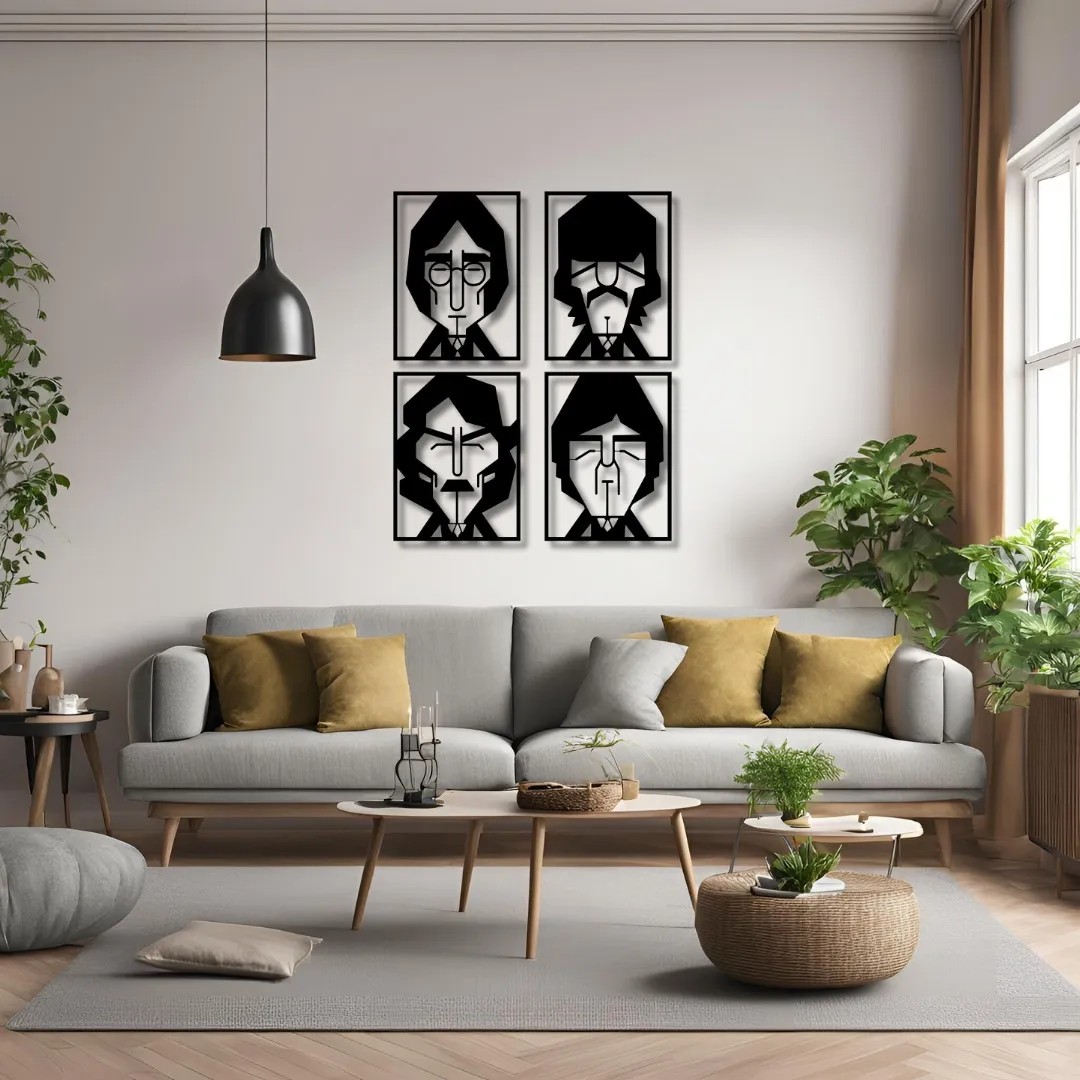 Sanatsal Metal Tablo Beatles (Beatles) Metal Duvar Tablosu Sanat