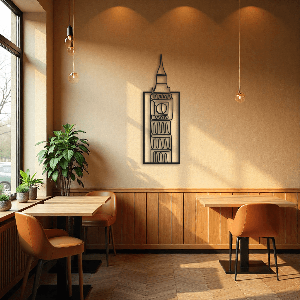 Big Ben Saat Kulesi Dekoratif Metal Tablo 