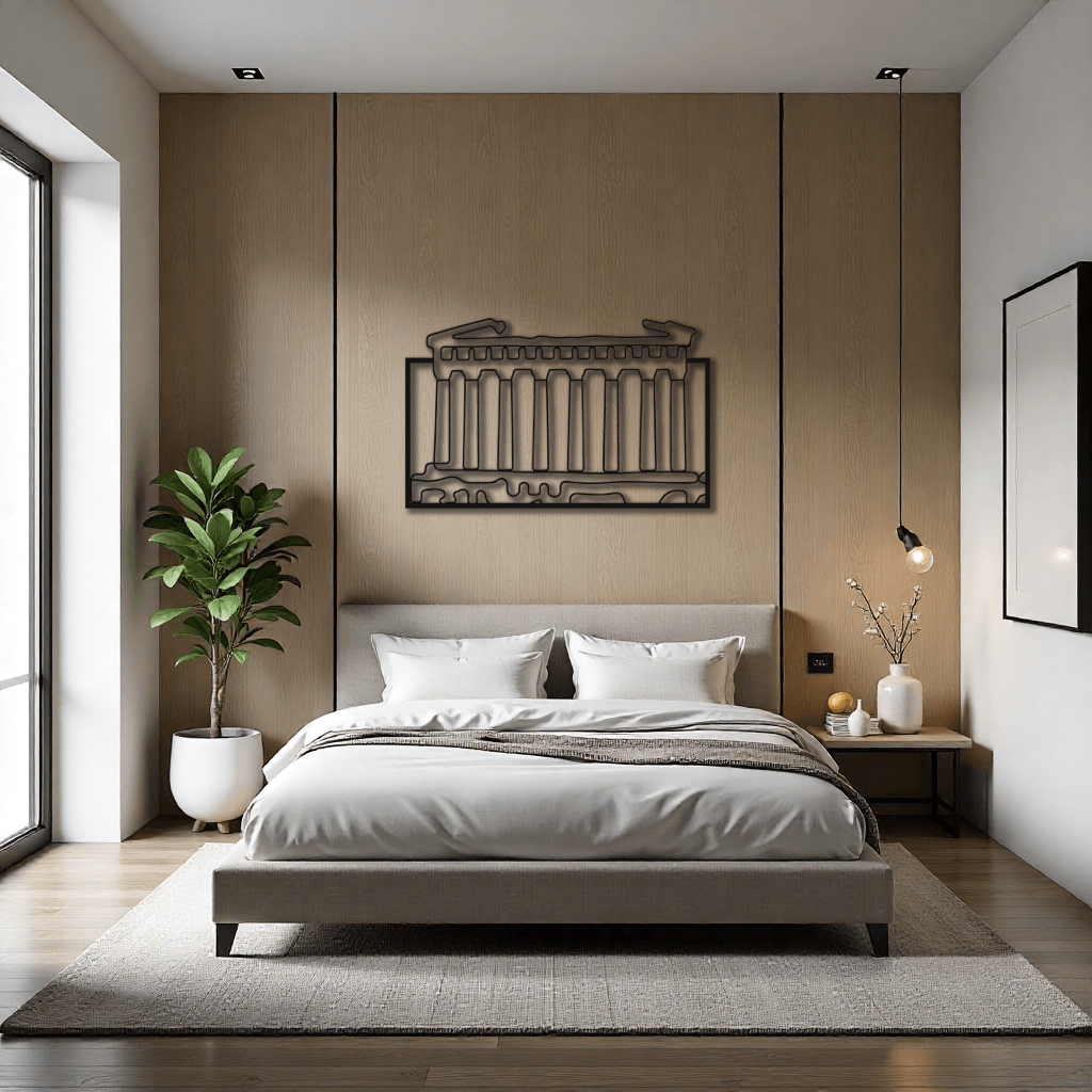 Dekoratif Athens Temalı Metal Duvar Tablosu 