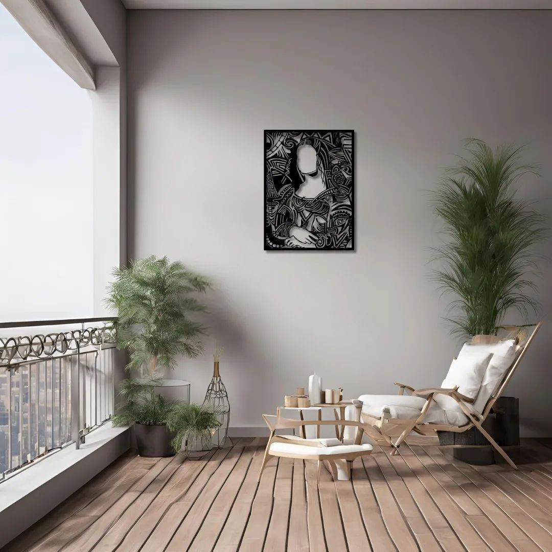 Mona Lisa Tablosu - Dekoratif Metal Duvar Tablosu