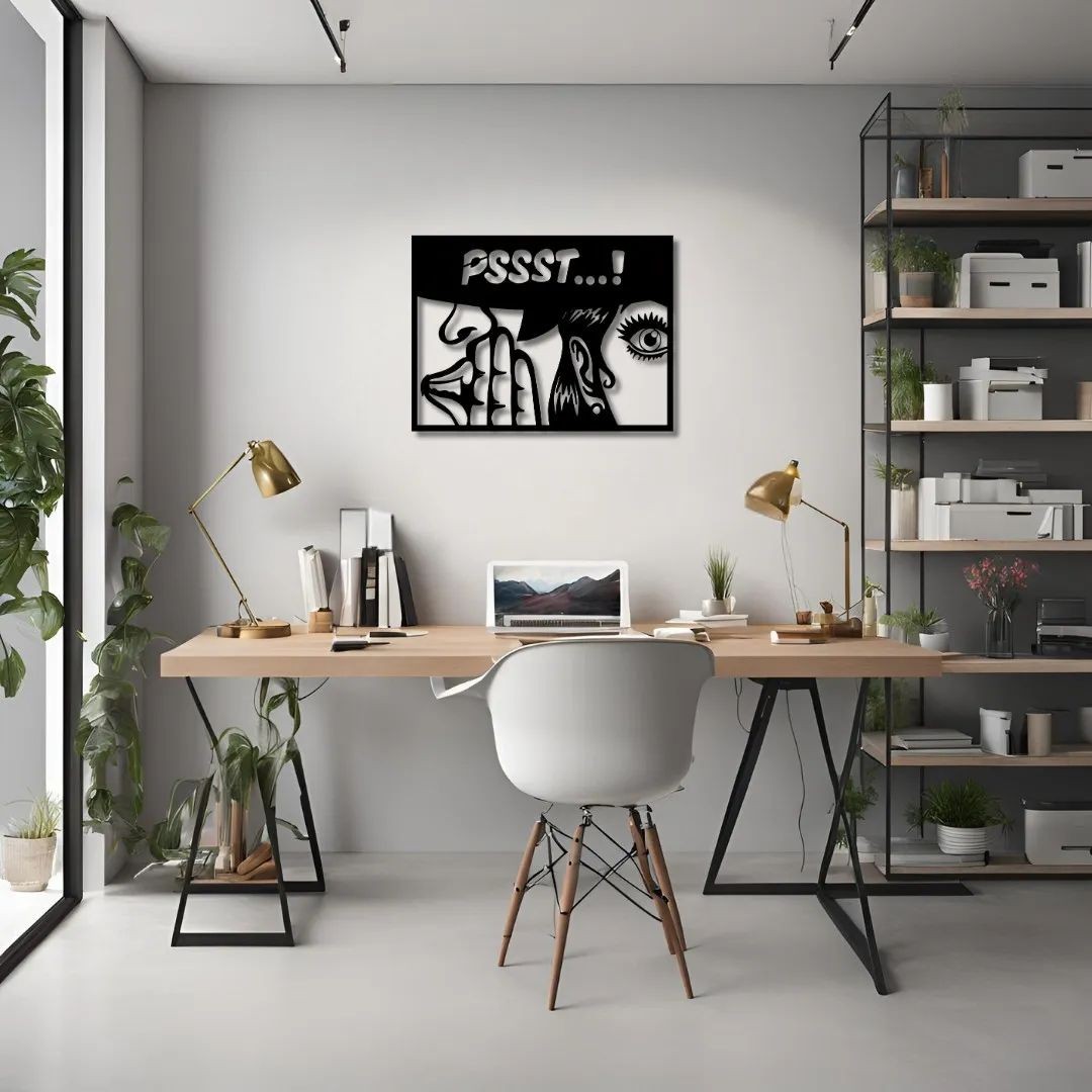 Dekoratif PSSST!! Pop Art Metal Duvar Tablosu