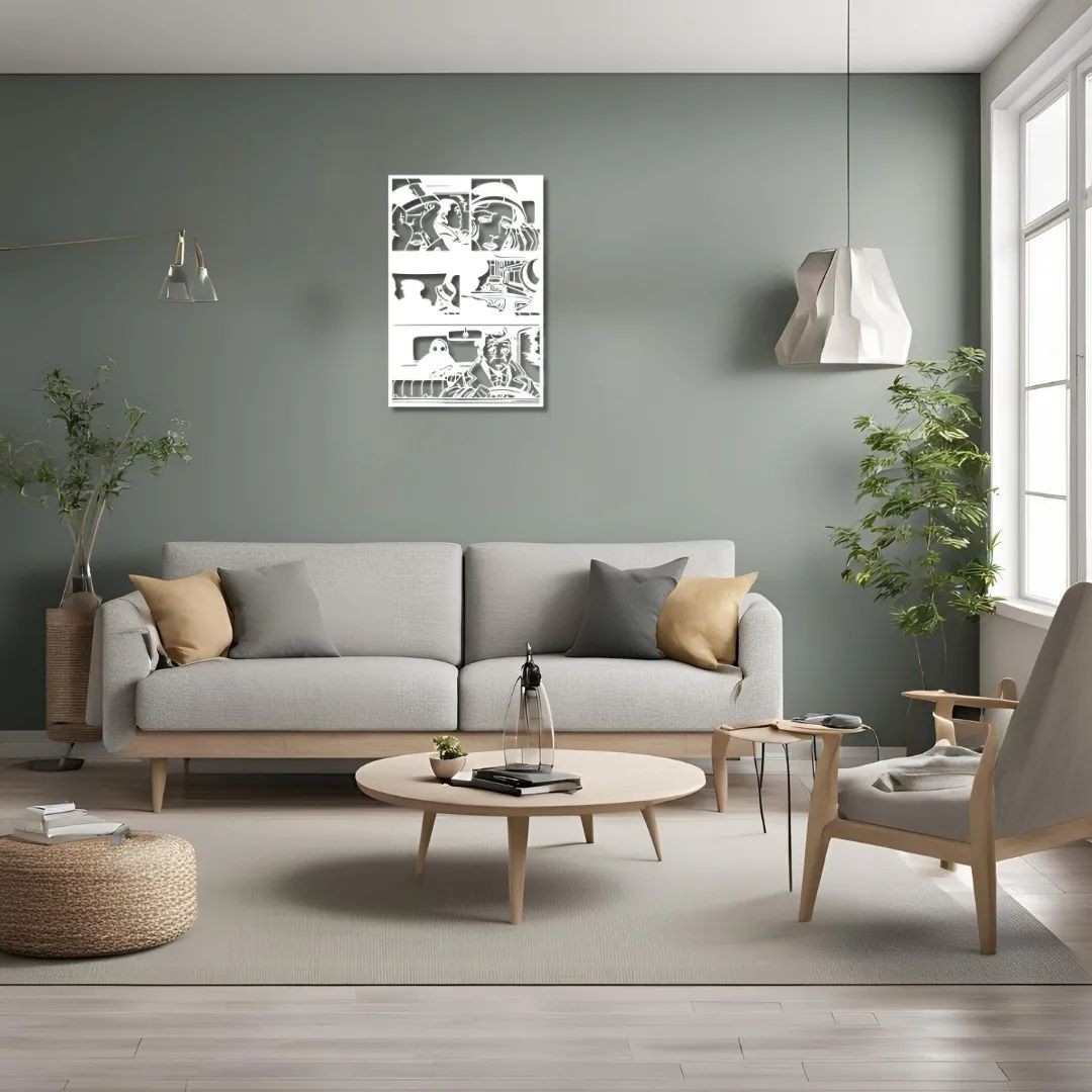 Dekoratif Çizgi Roman Kareli Metal Duvar Tablosu – Retro Tarz