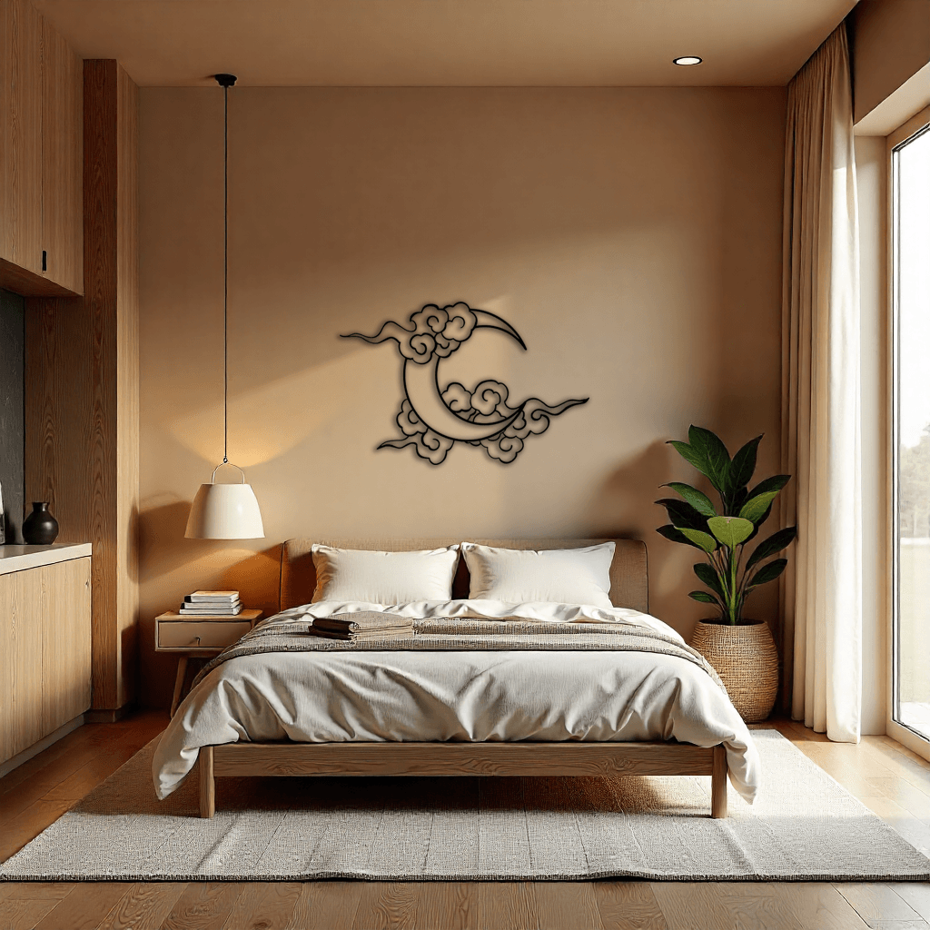 Dekoratif Ay Temalı Metal Duvar Tablosu