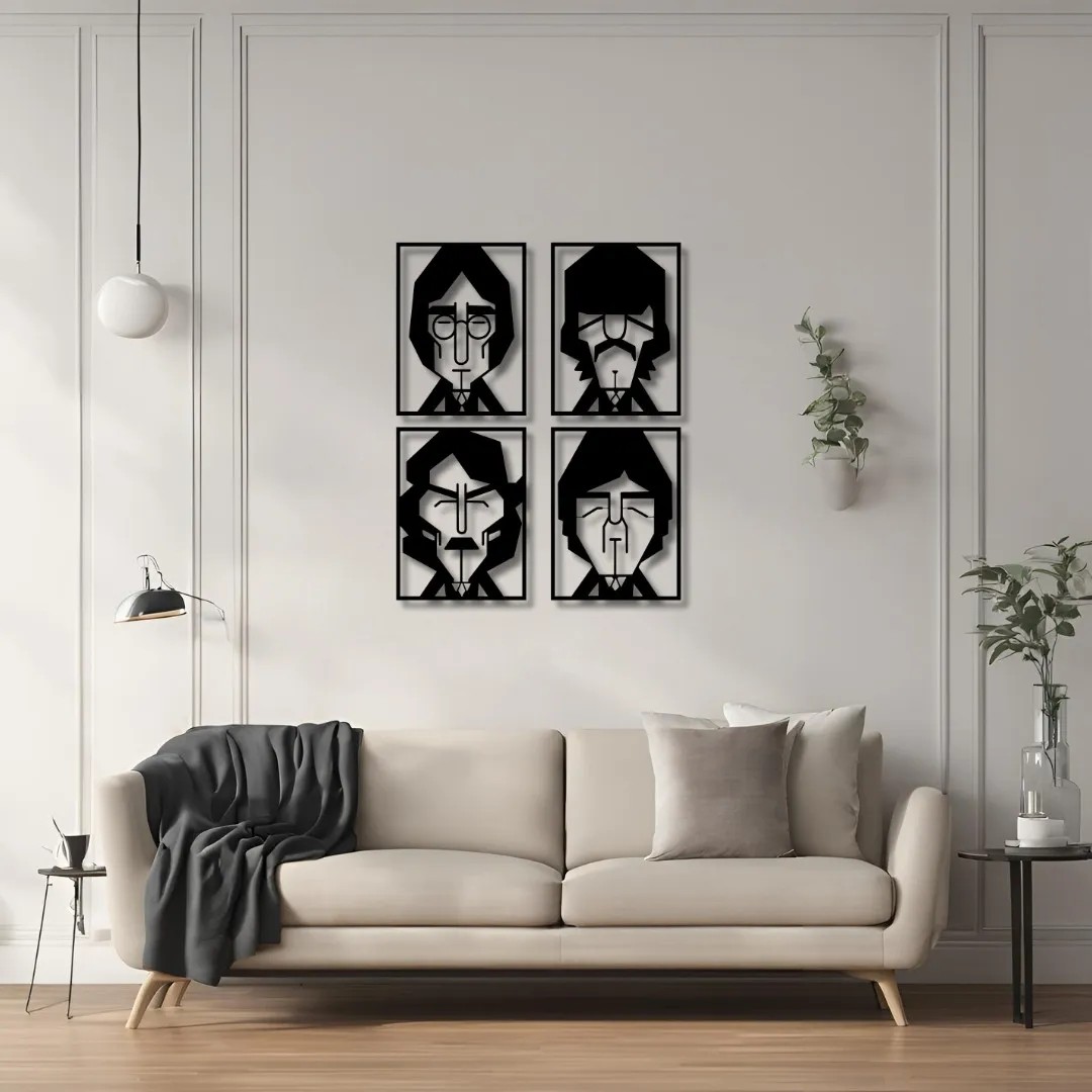 Sanatsal Metal Tablo Beatles (Beatles) Metal Duvar Tablosu Sanat