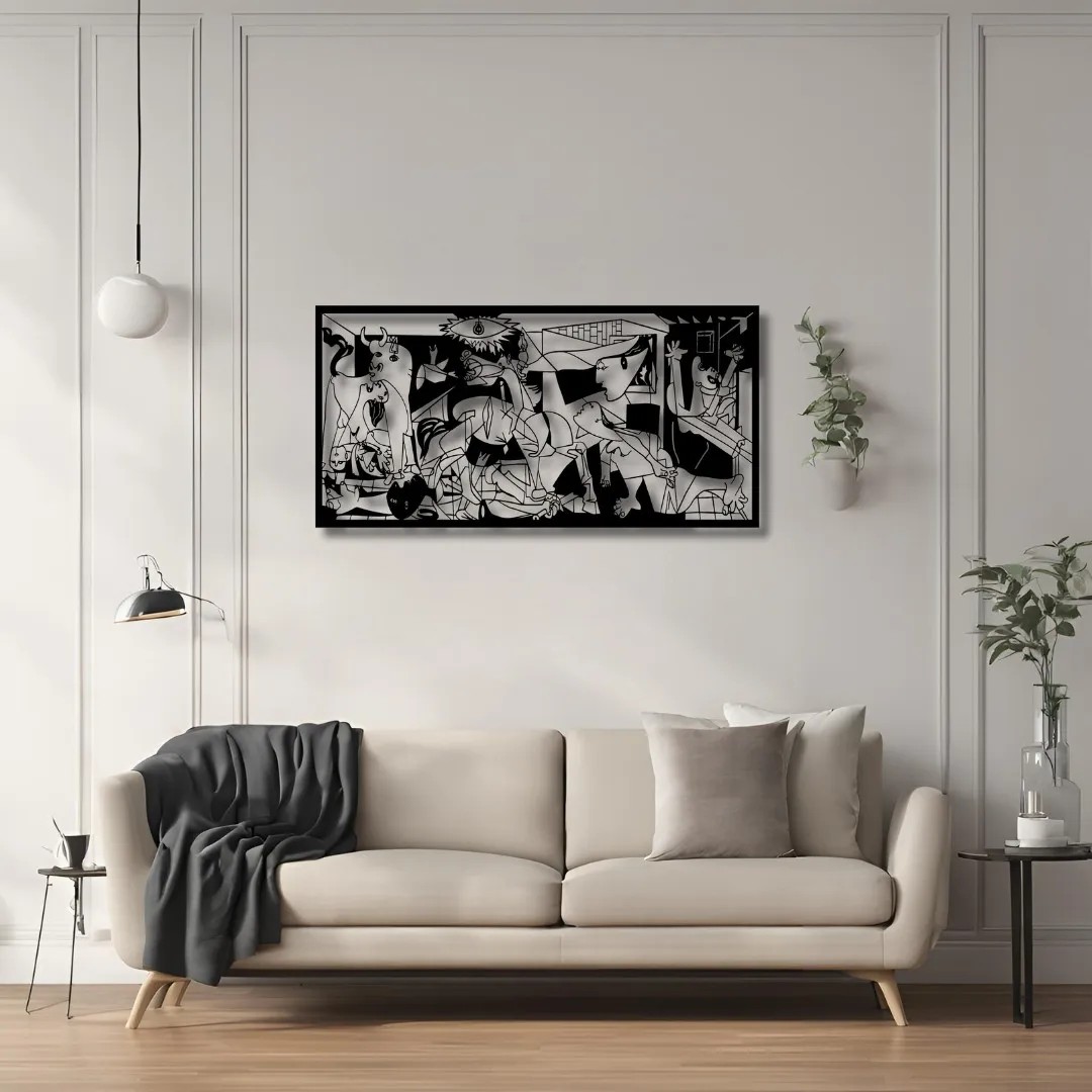 Duvar Dekoru Hediyelik Guernica 2 (Guernica 2 by Picasso) Metal Duvar Tablosu Sanat