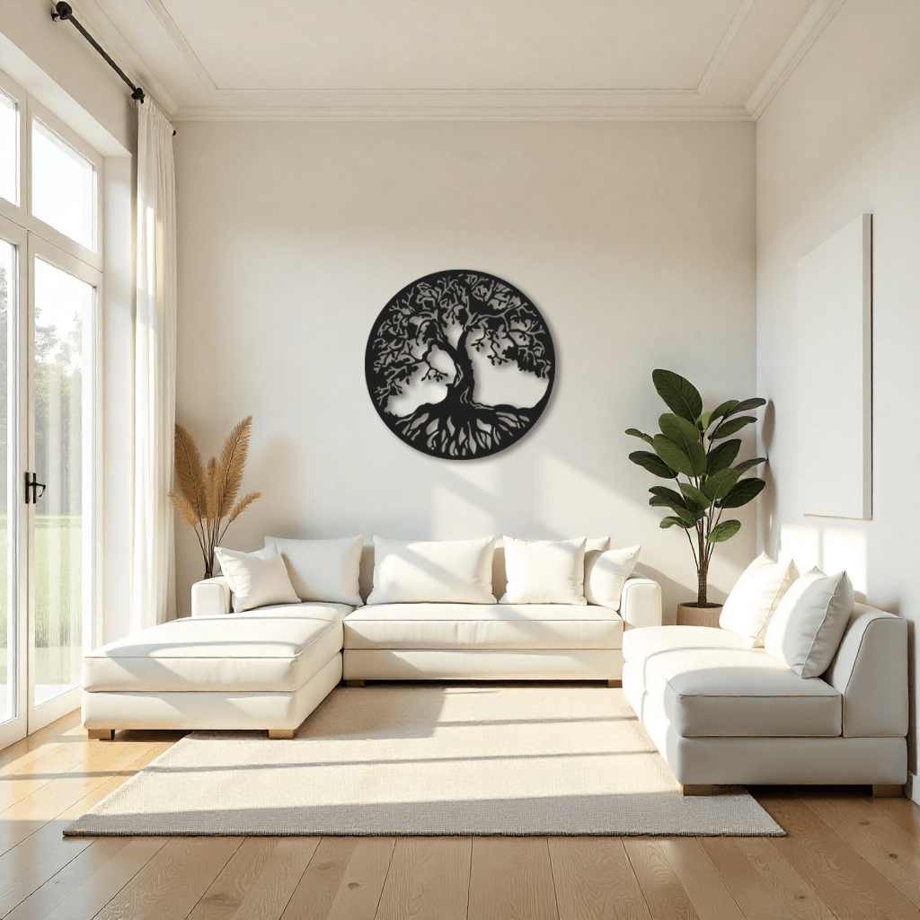 Aile Ağacı Metal Duvar Tablosu – Modern Ev Dekoru 