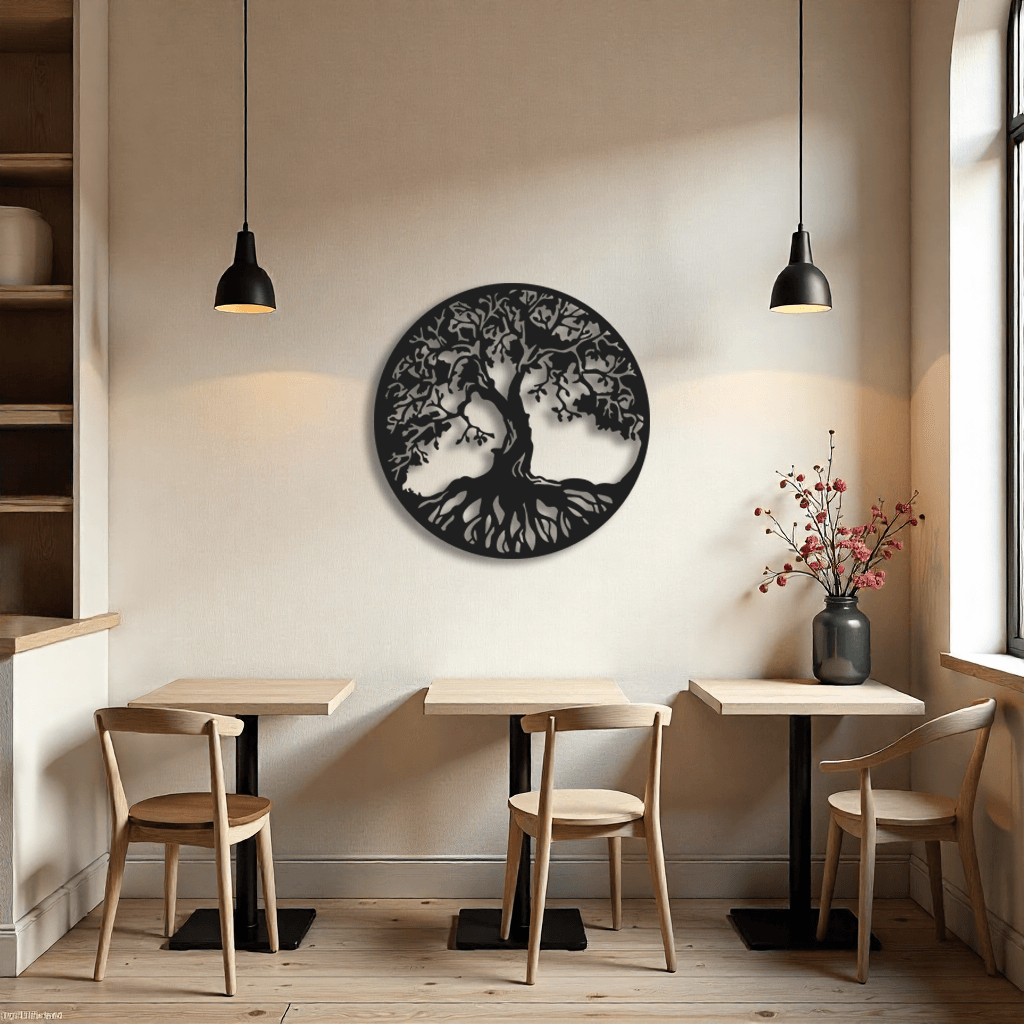 Aile Ağacı Metal Duvar Tablosu – Modern Ev Dekoru 