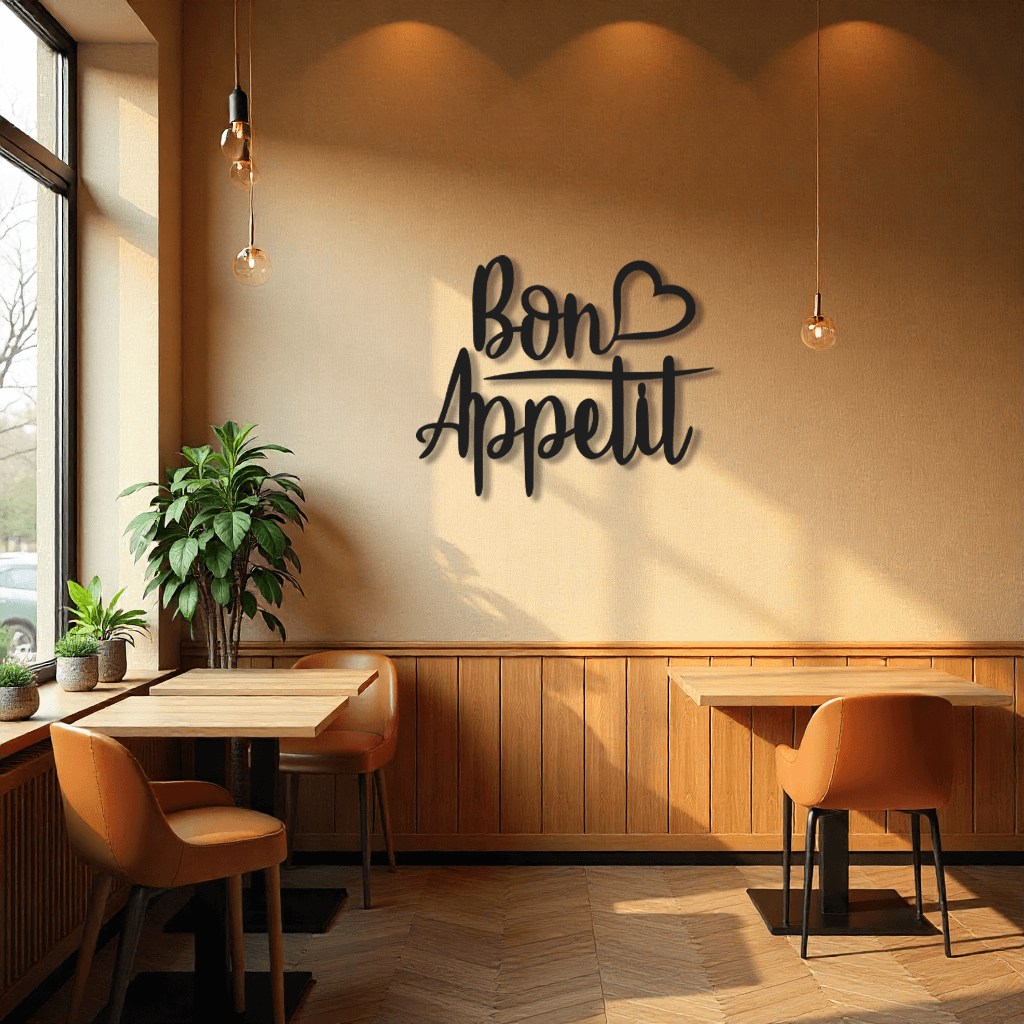 Dekoratif Bon Appétit Metal Duvar Tablosu