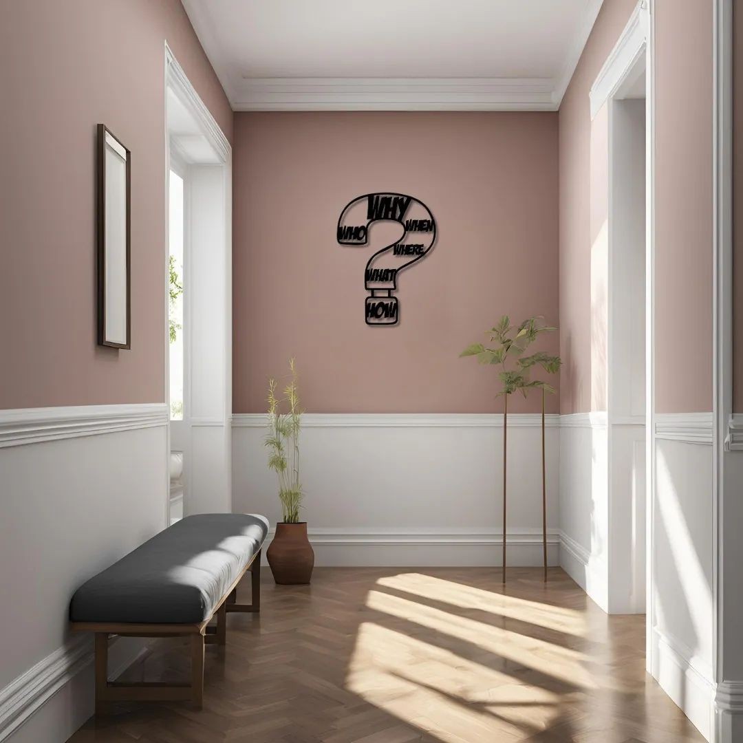 Dekoratif Soru İşareti (Question Mark) Pop Art Metal Duvar Tablosu 