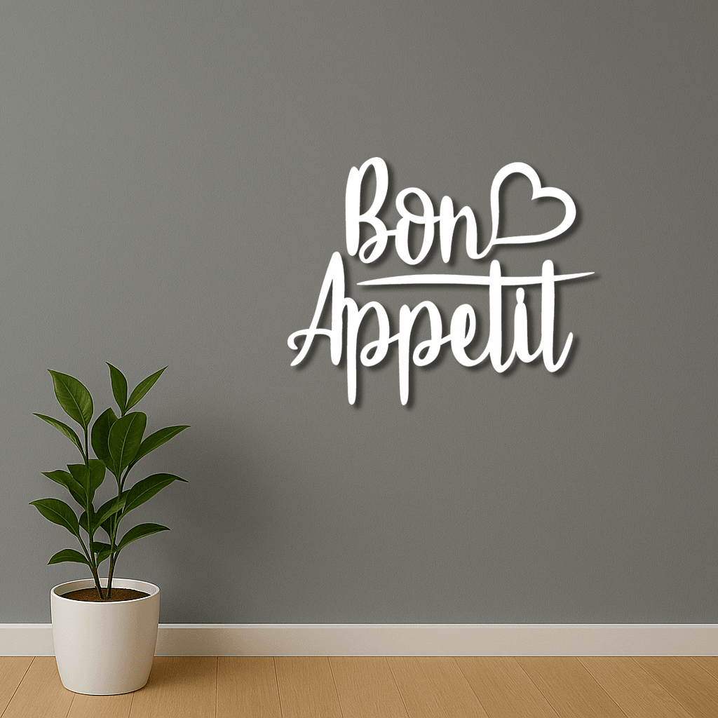 Dekoratif Bon Appétit Metal Duvar Tablosu