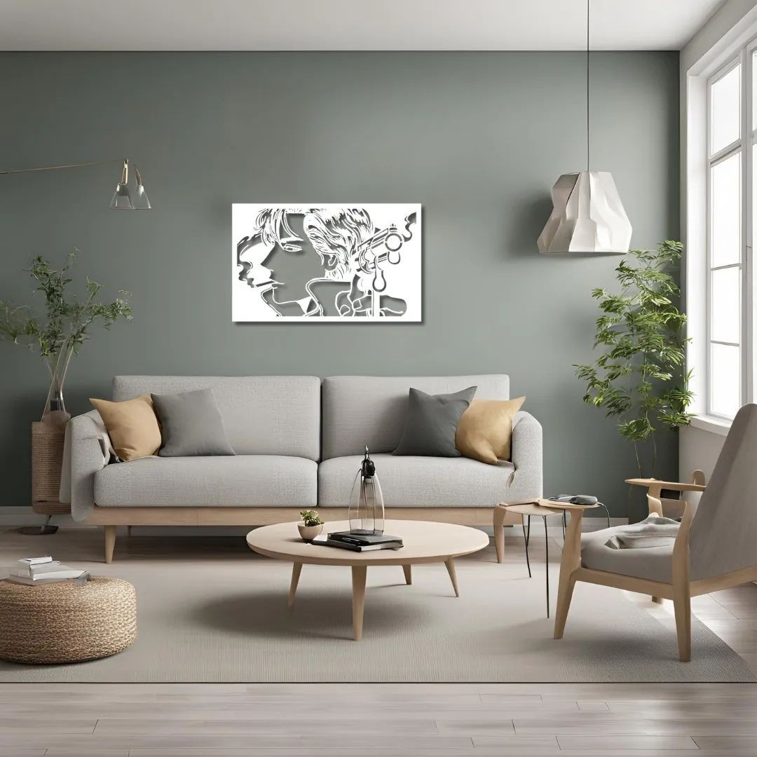 Dekoratif Kadın Pop Art Metal Duvar Tablosu