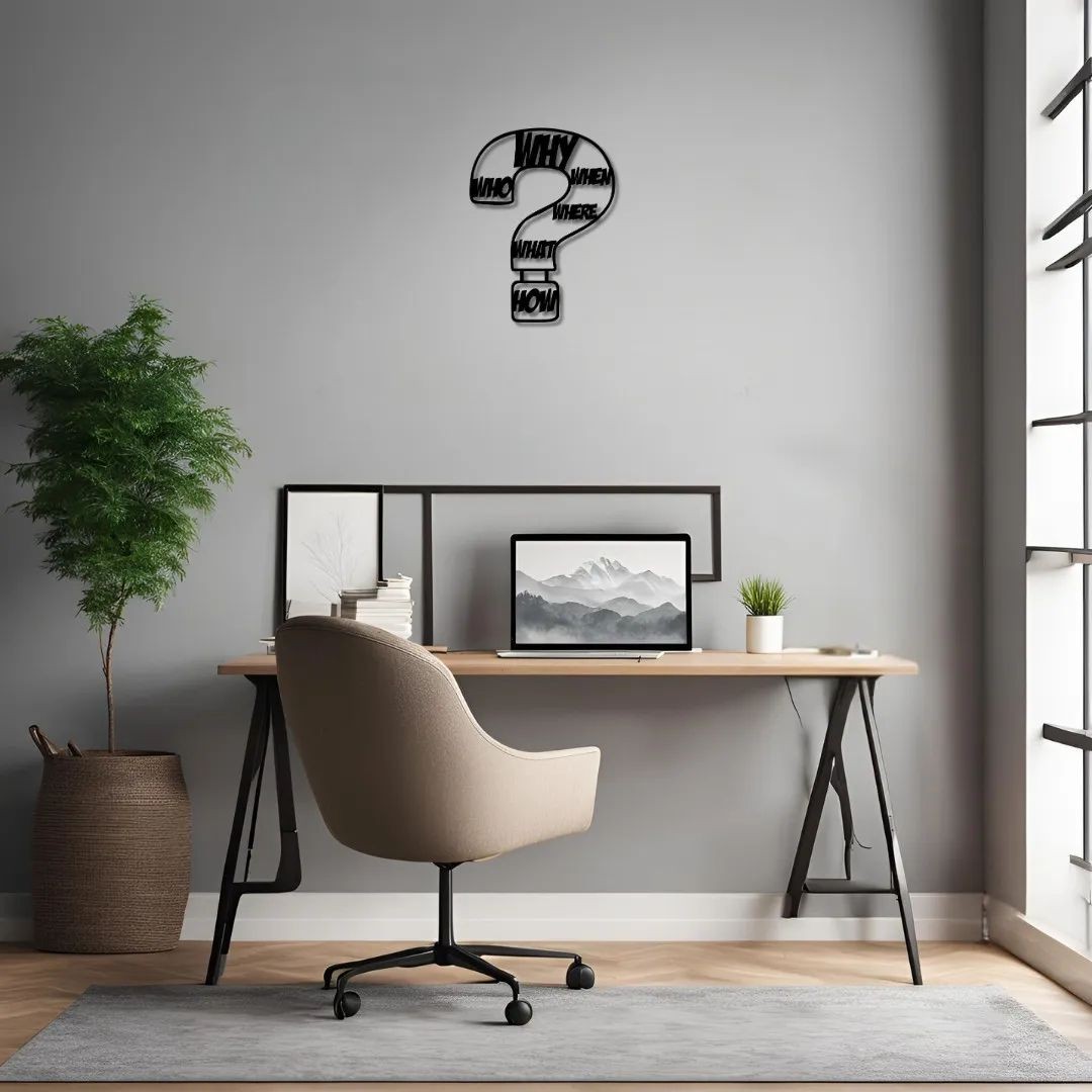 Dekoratif Soru İşareti (Question Mark) Pop Art Metal Duvar Tablosu 