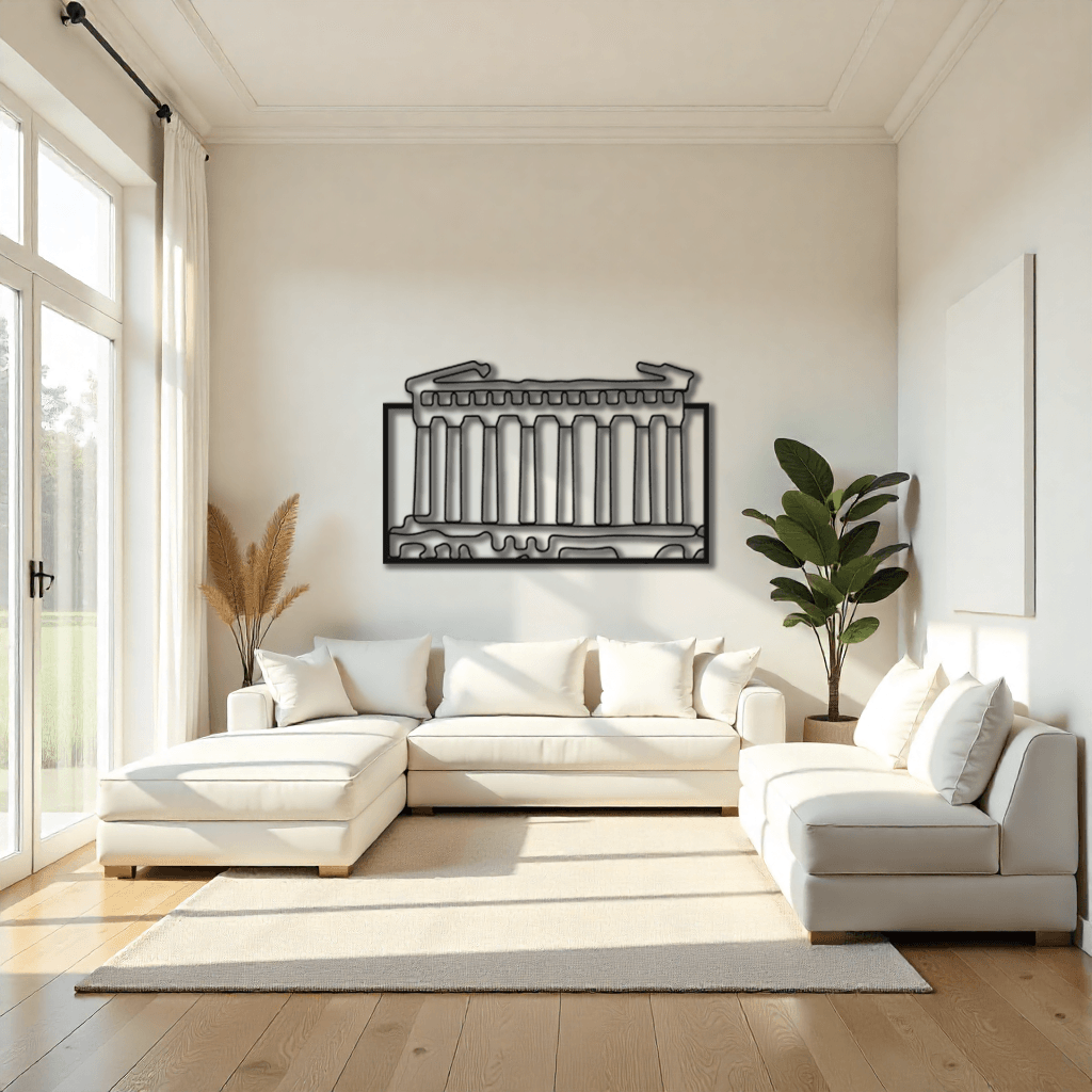 Dekoratif Athens Temalı Metal Duvar Tablosu 