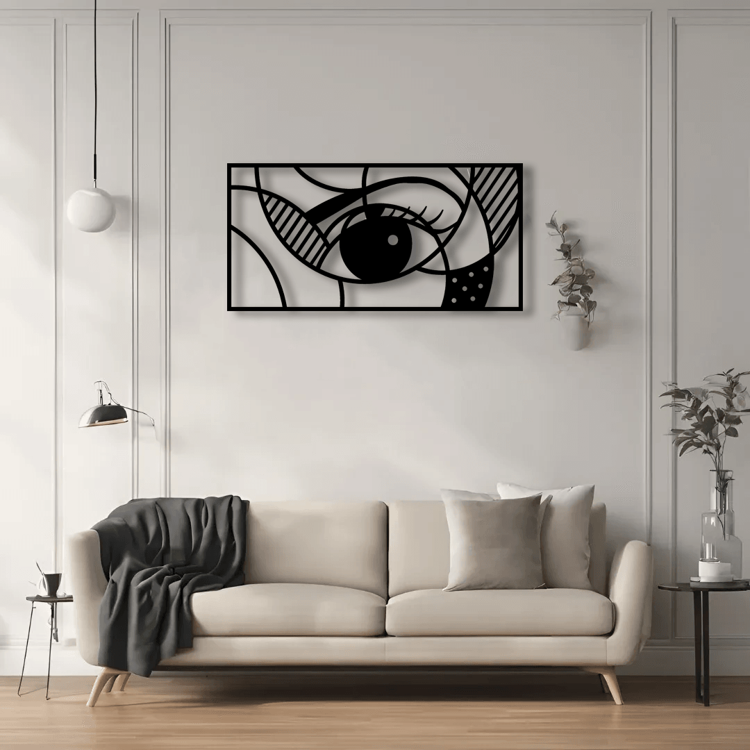 Soyut Göz Pop Art Metal Tablo – Dekoratif