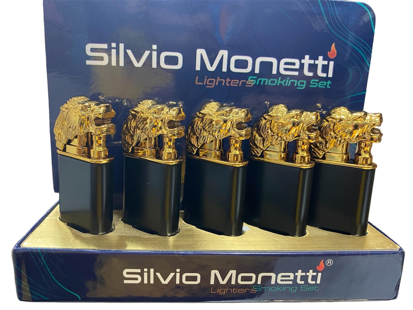 SİLVİO MONETTİ SM 801E METAL ASLAN BAŞLI ÇAKMAK 15 Lİ