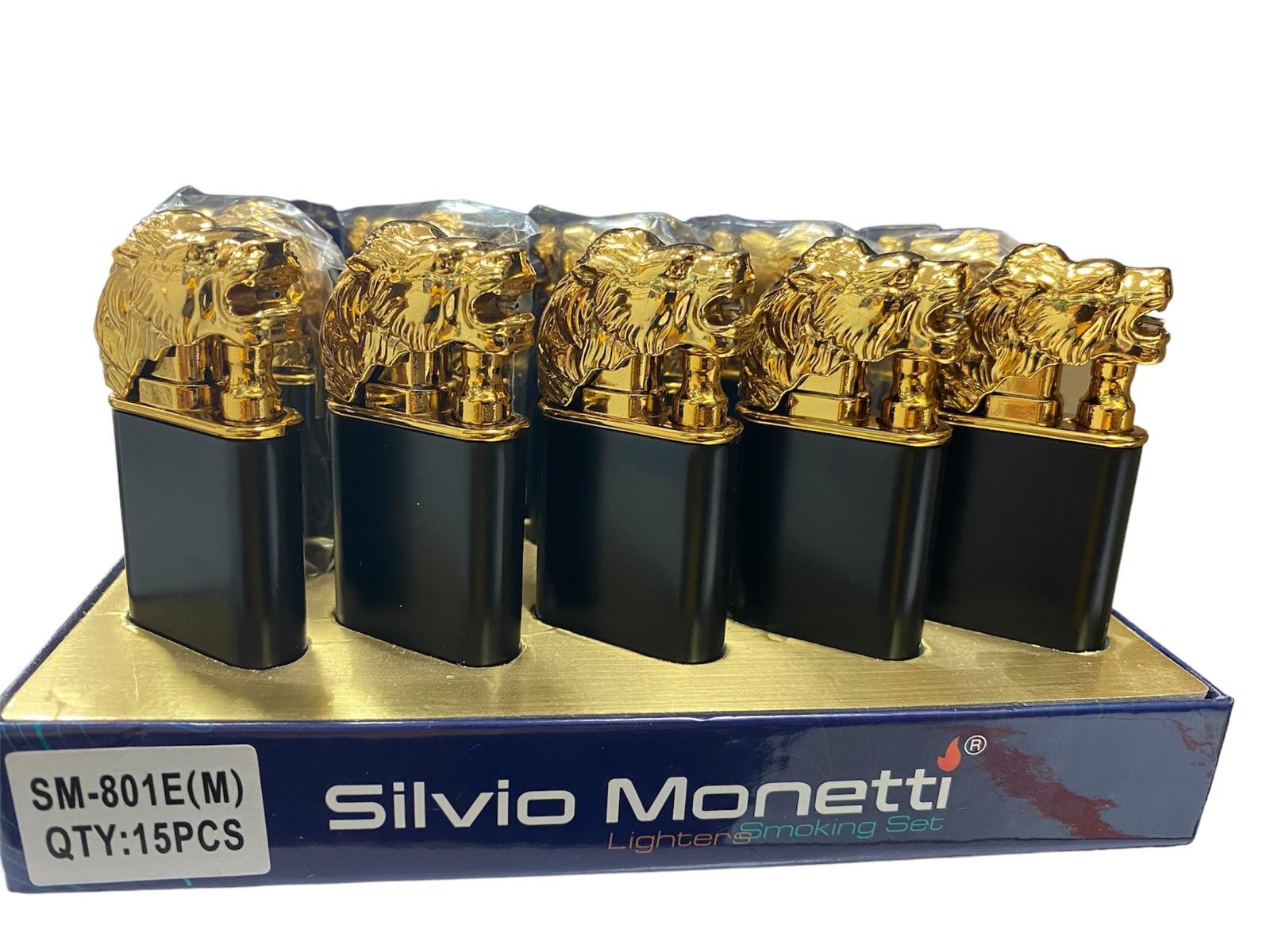 SİLVİO MONETTİ SM 801E METAL ASLAN BAŞLI ÇAKMAK 15 Lİ