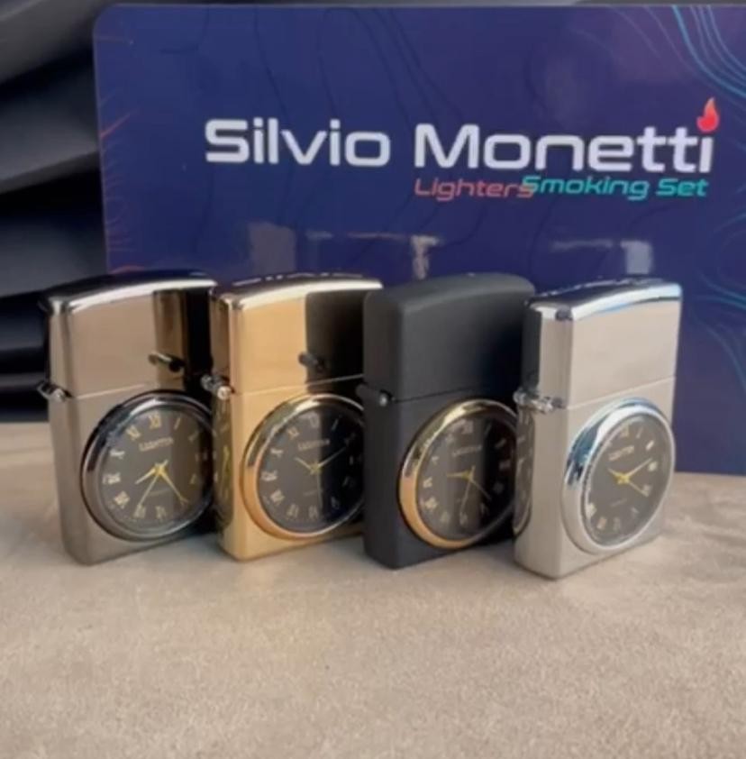 SİLVİO MONETTİ SAATLİ METAL ÇAKMAK SM 808B 15 Lİ