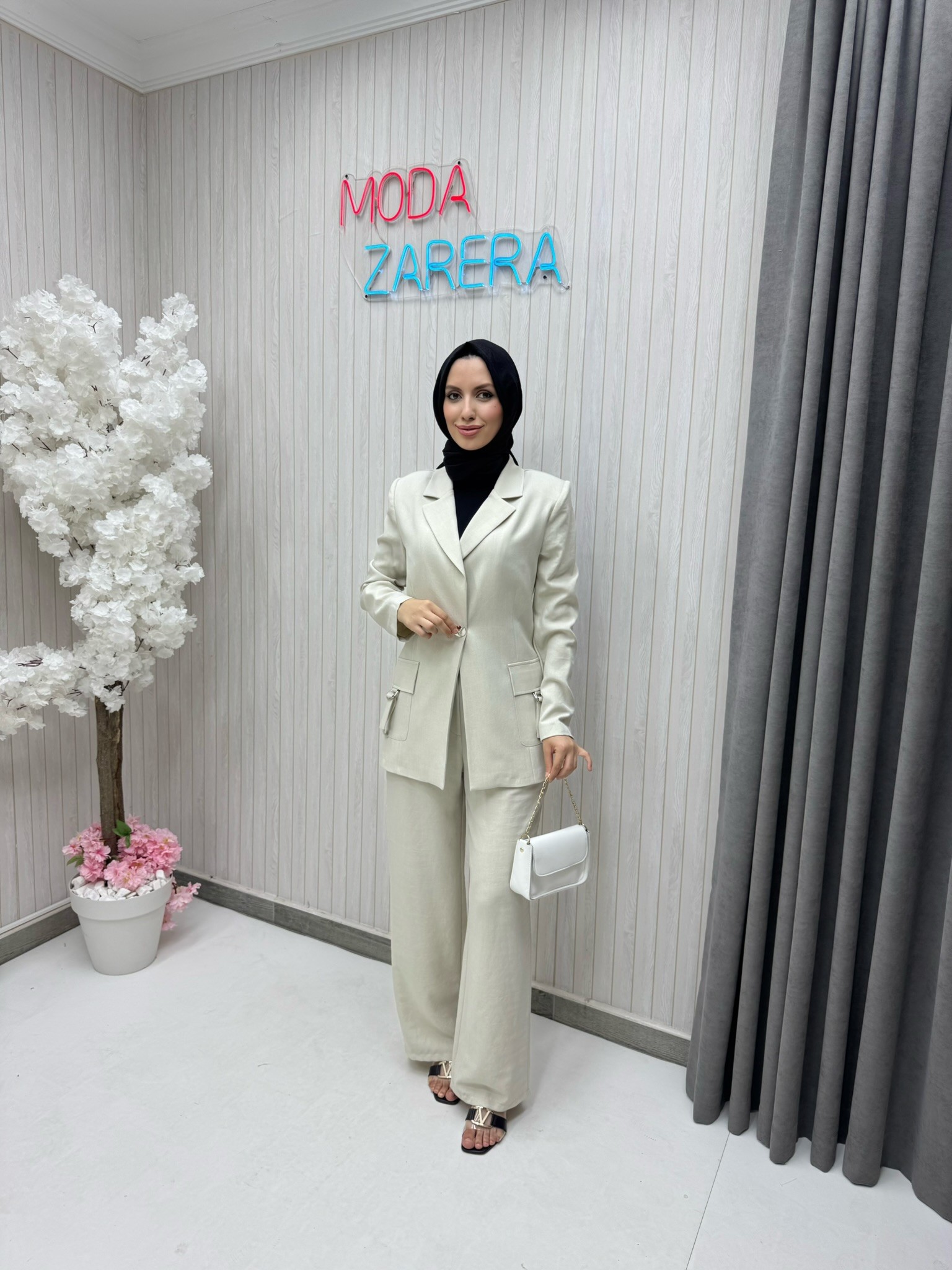 BLAZER TAKIM - KREM