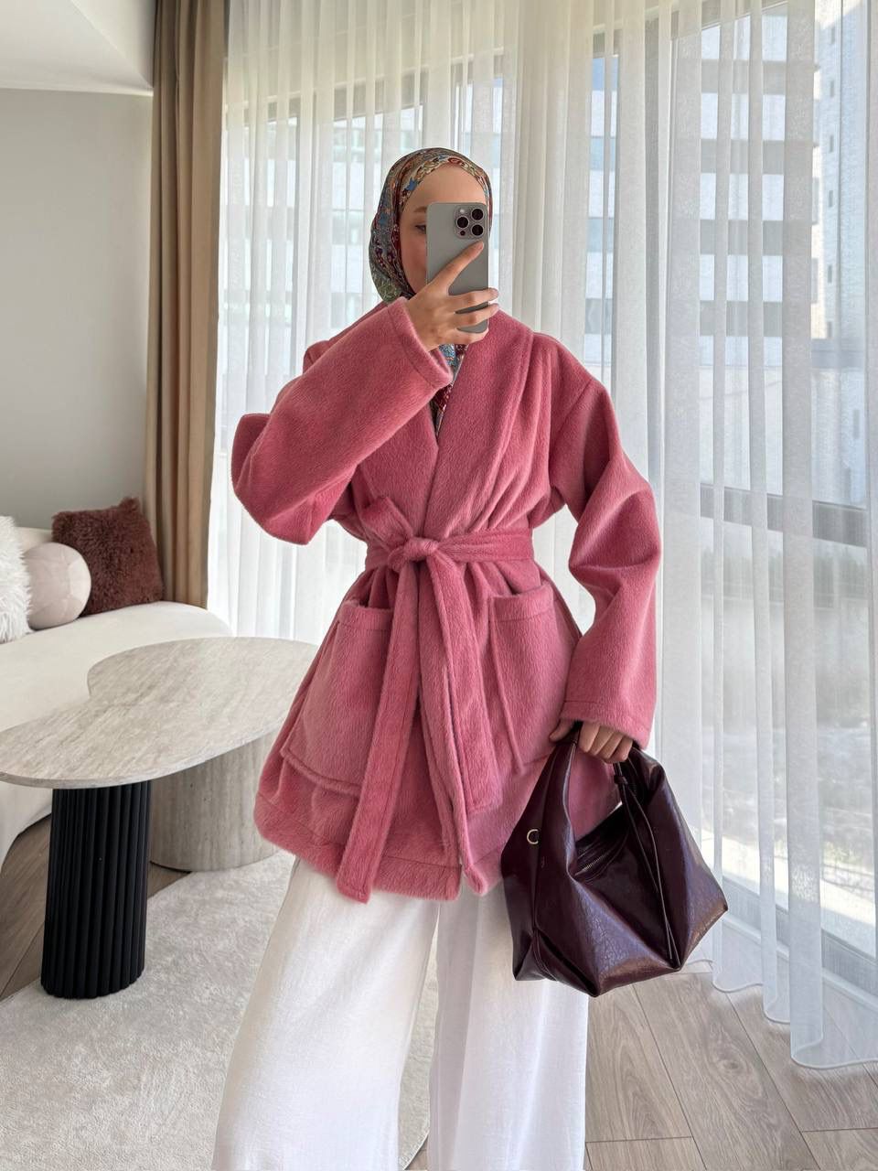 Kușaklı Cepli  Kaşe Kaban - TAŞ